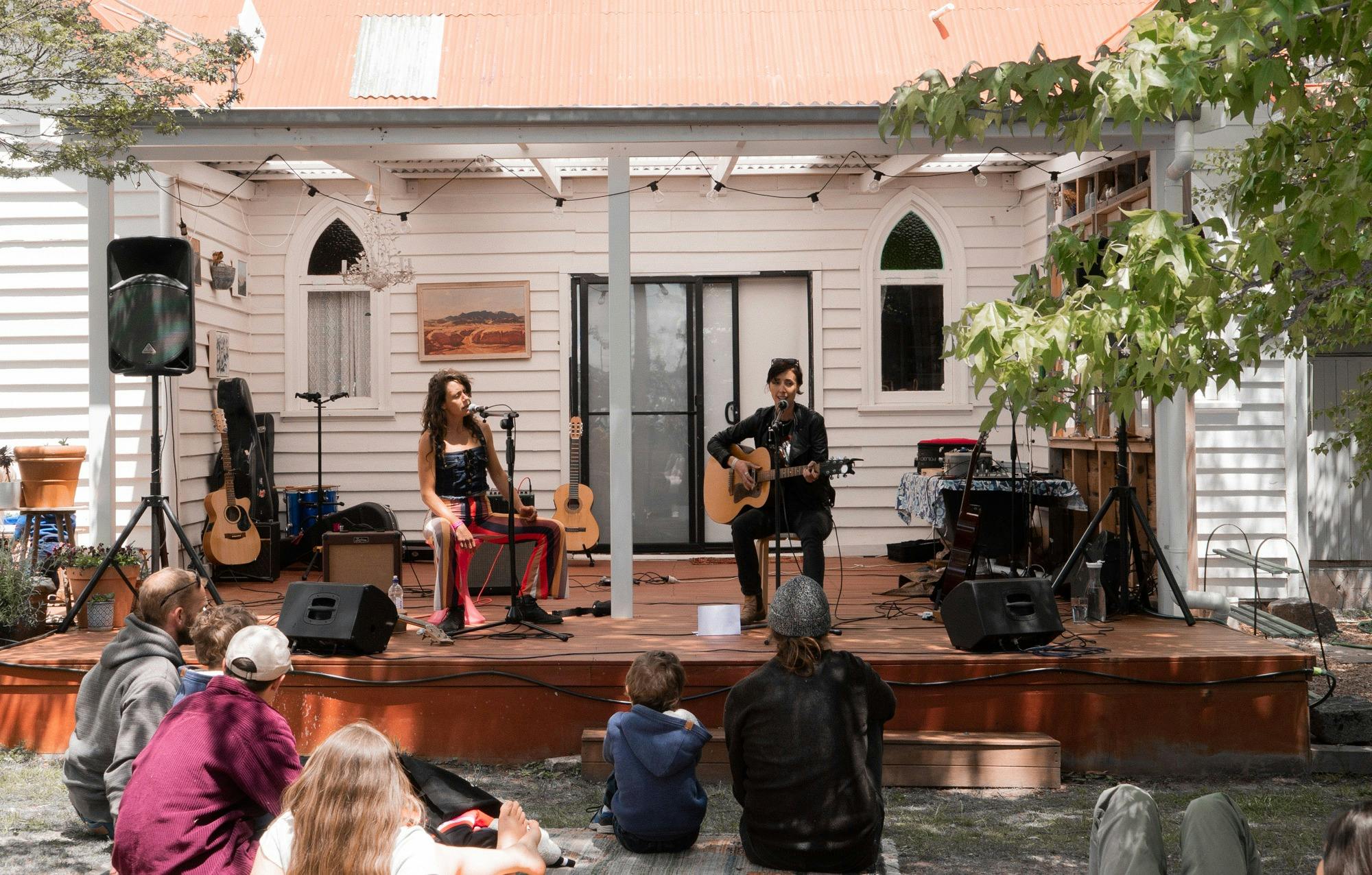 Musicians on a stage