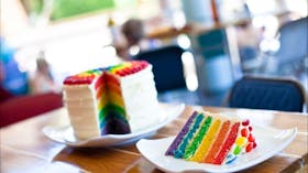 Fat Frog Beach Cafe rainbow cake