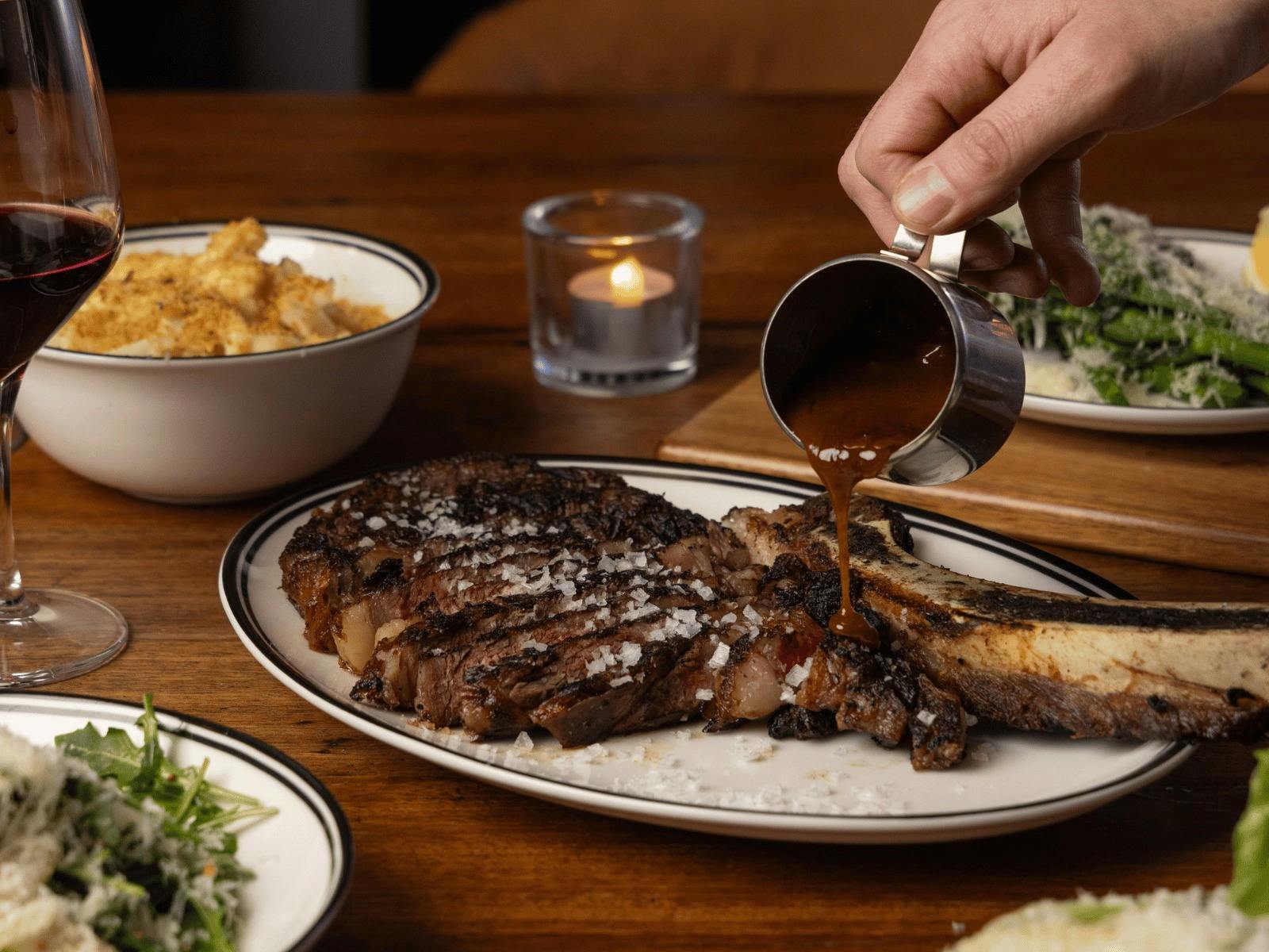 Steak and sides at VICE