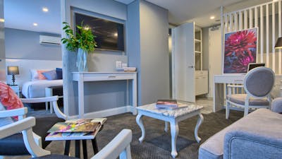 A separate living room of the luxurious Crown Suite