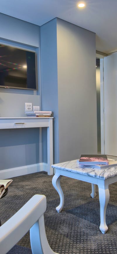 A separate living room of the luxurious Crown Suite