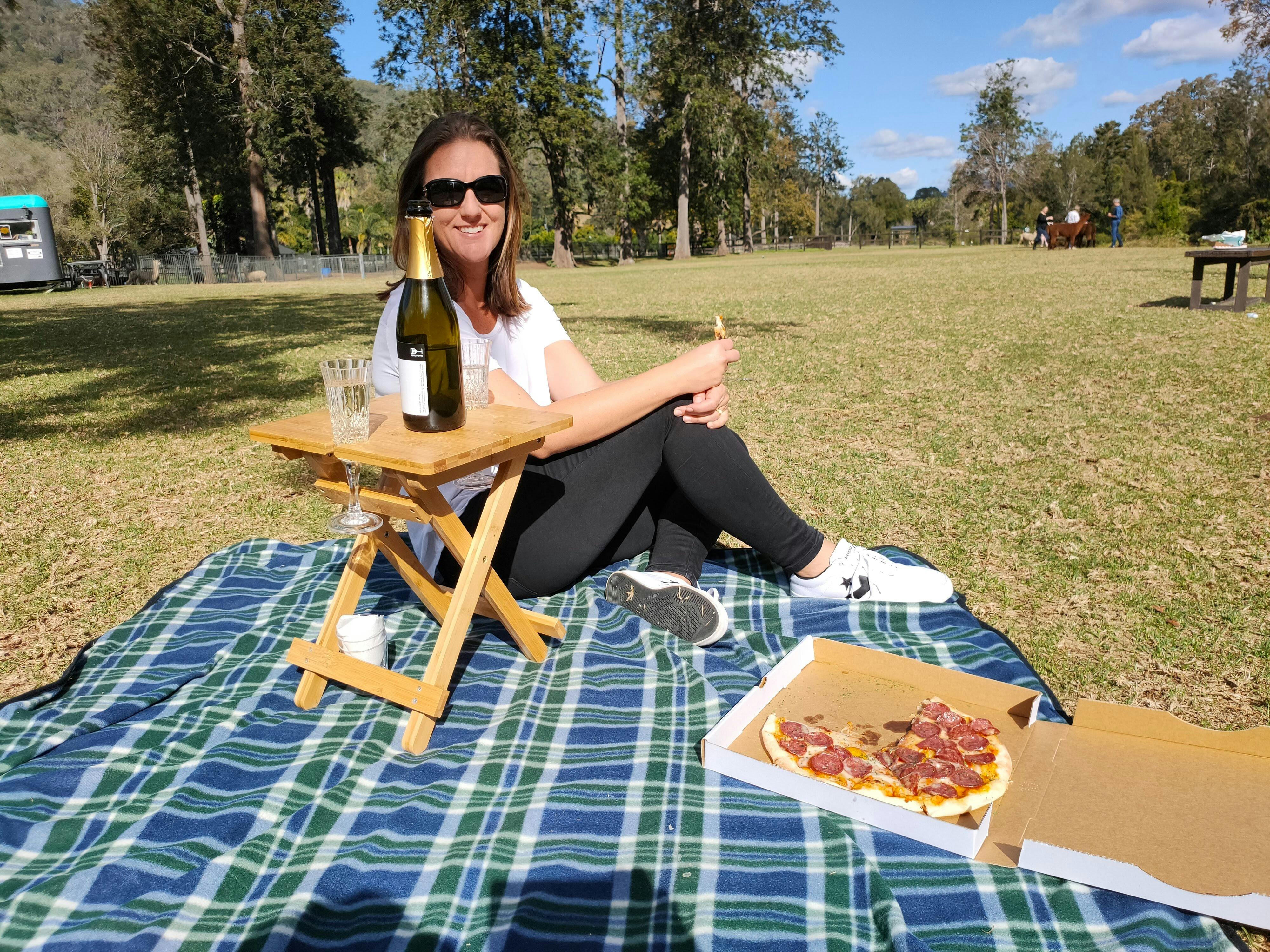 Enjoying some lunch and wine at O'Reilly's Vineyard and Winery