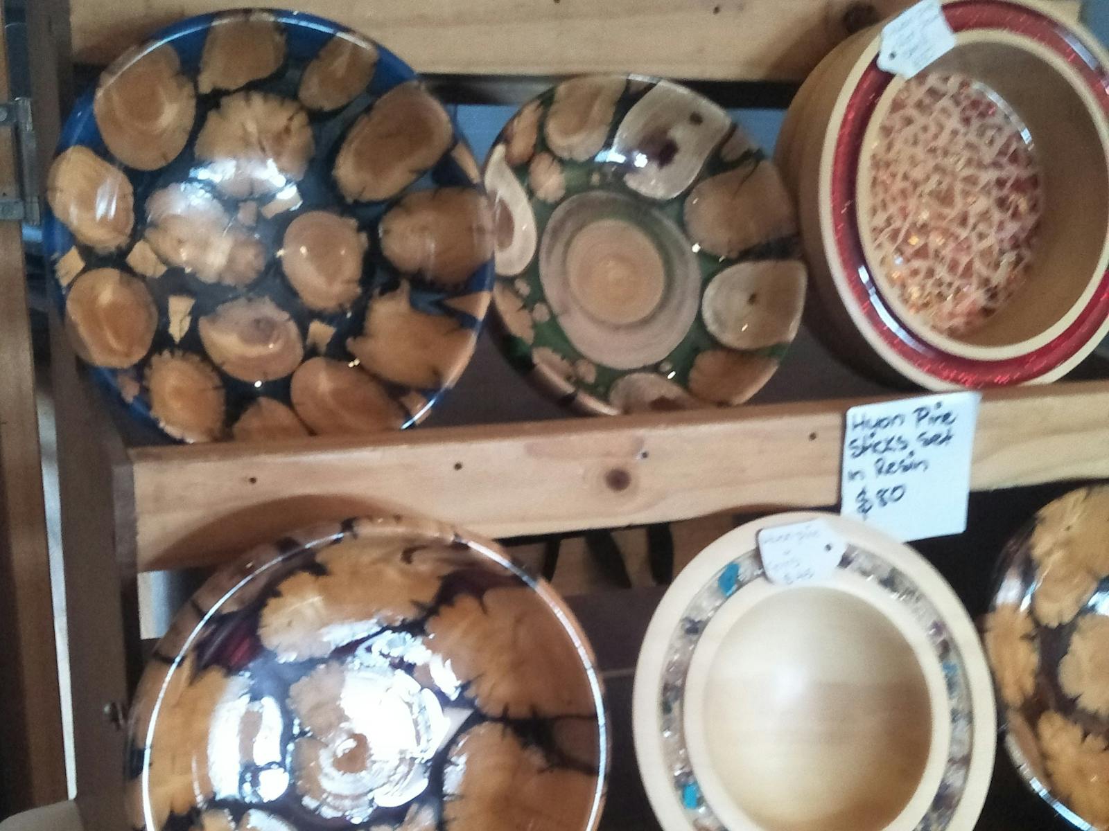 Woodcrafts from Y Knot Woodturning. Judbury Markets Calvert Park Judbury