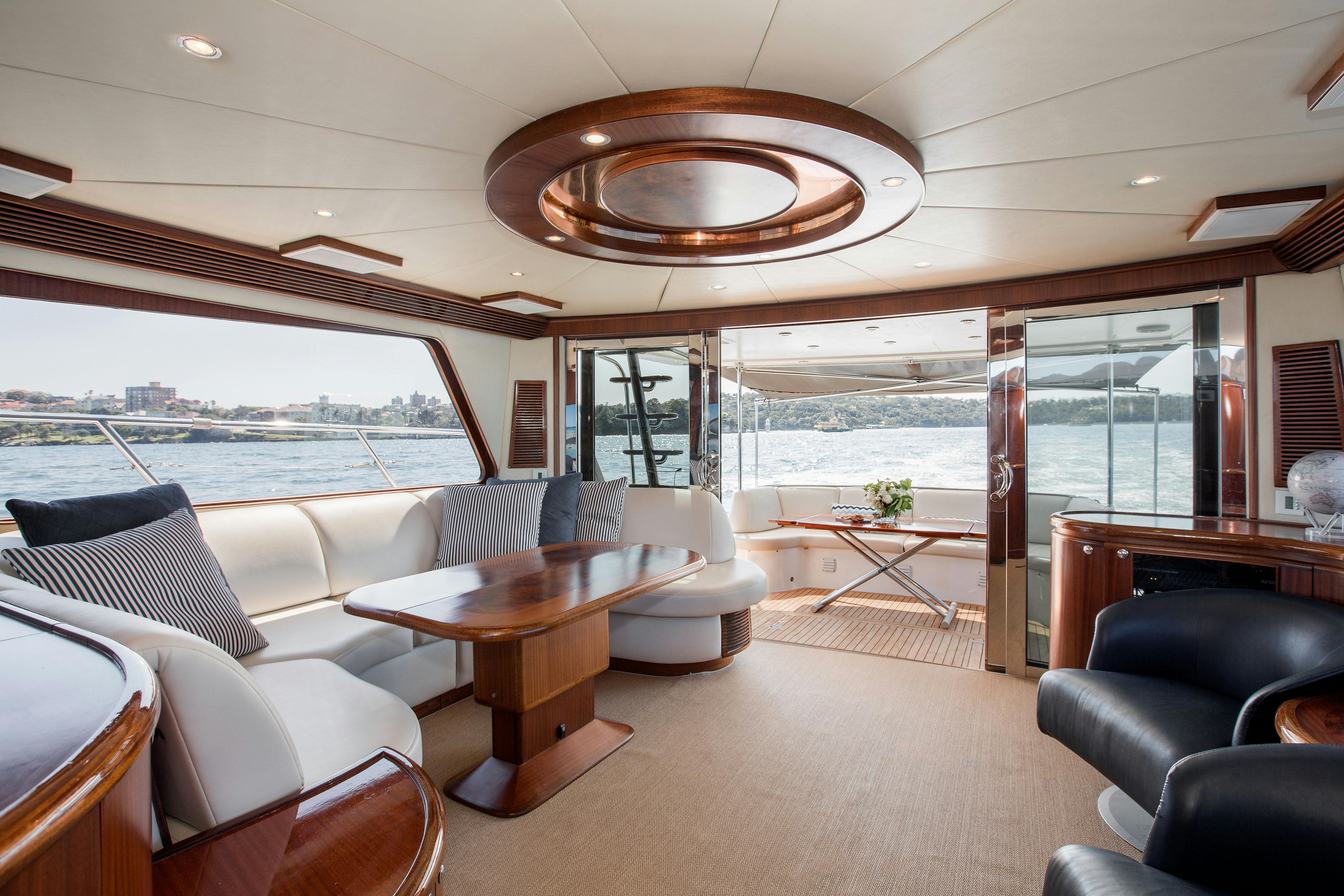 Charter boat, Enigma has a spacious interior
