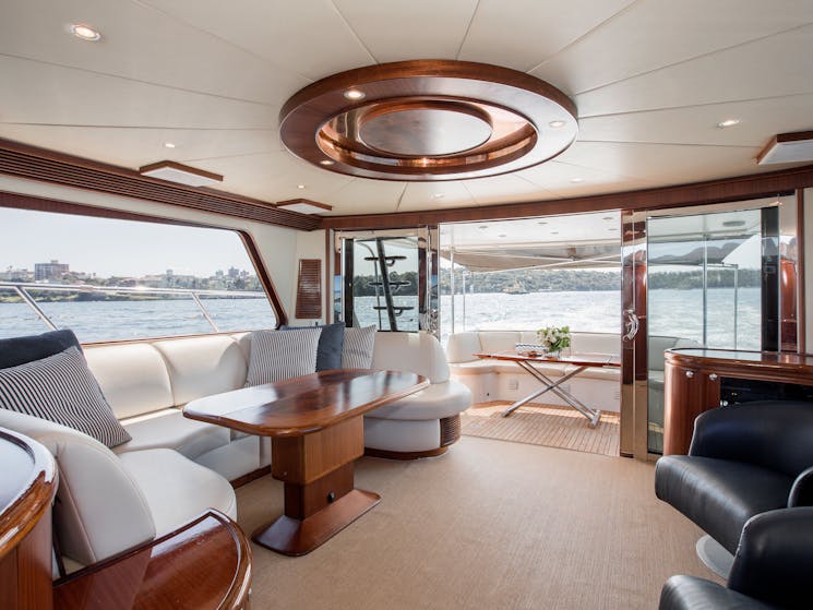 Charter boat, Enigma has a spacious interior