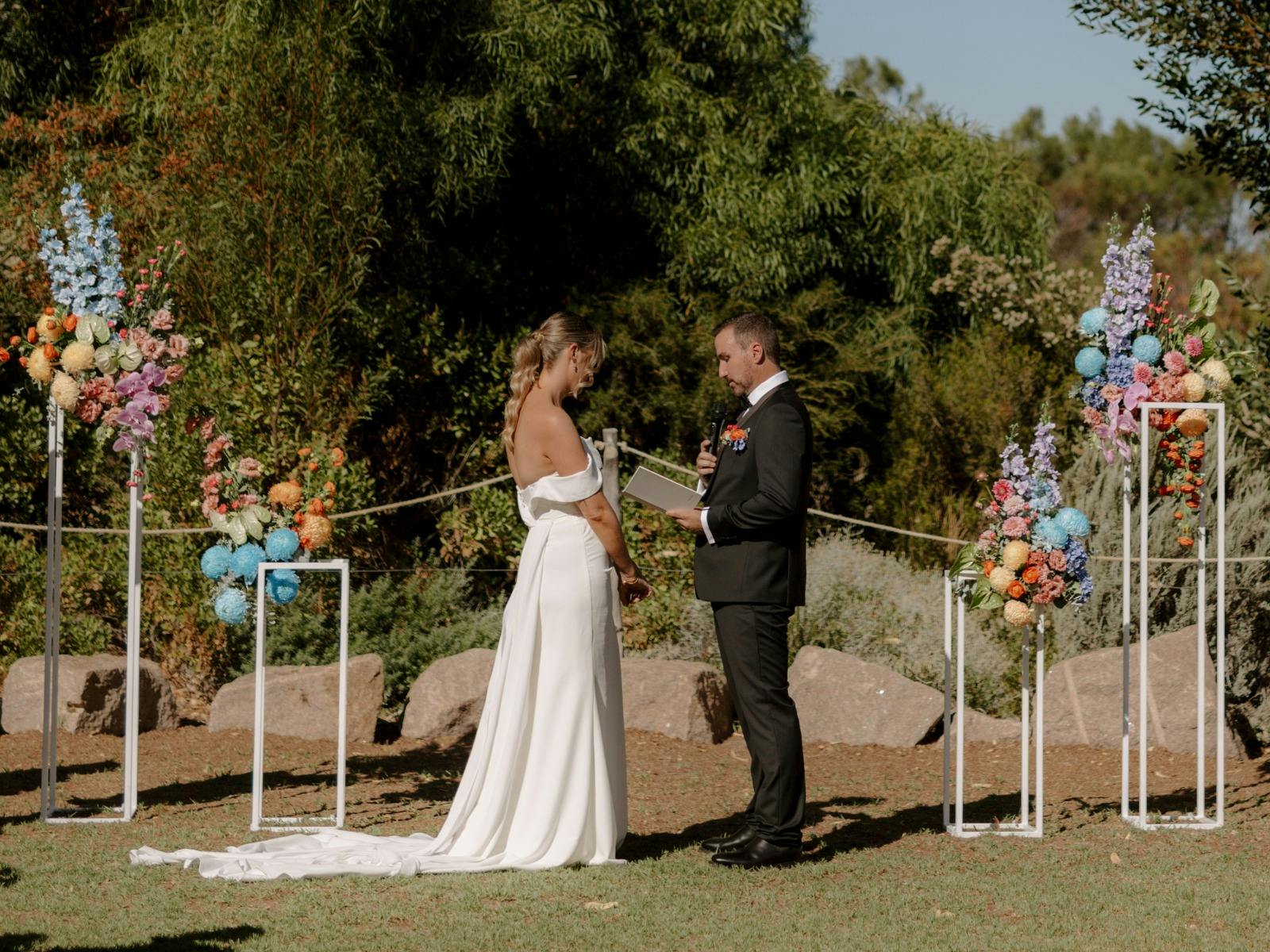 Lucky Bay Brewing Wedding, plinth hire & florals