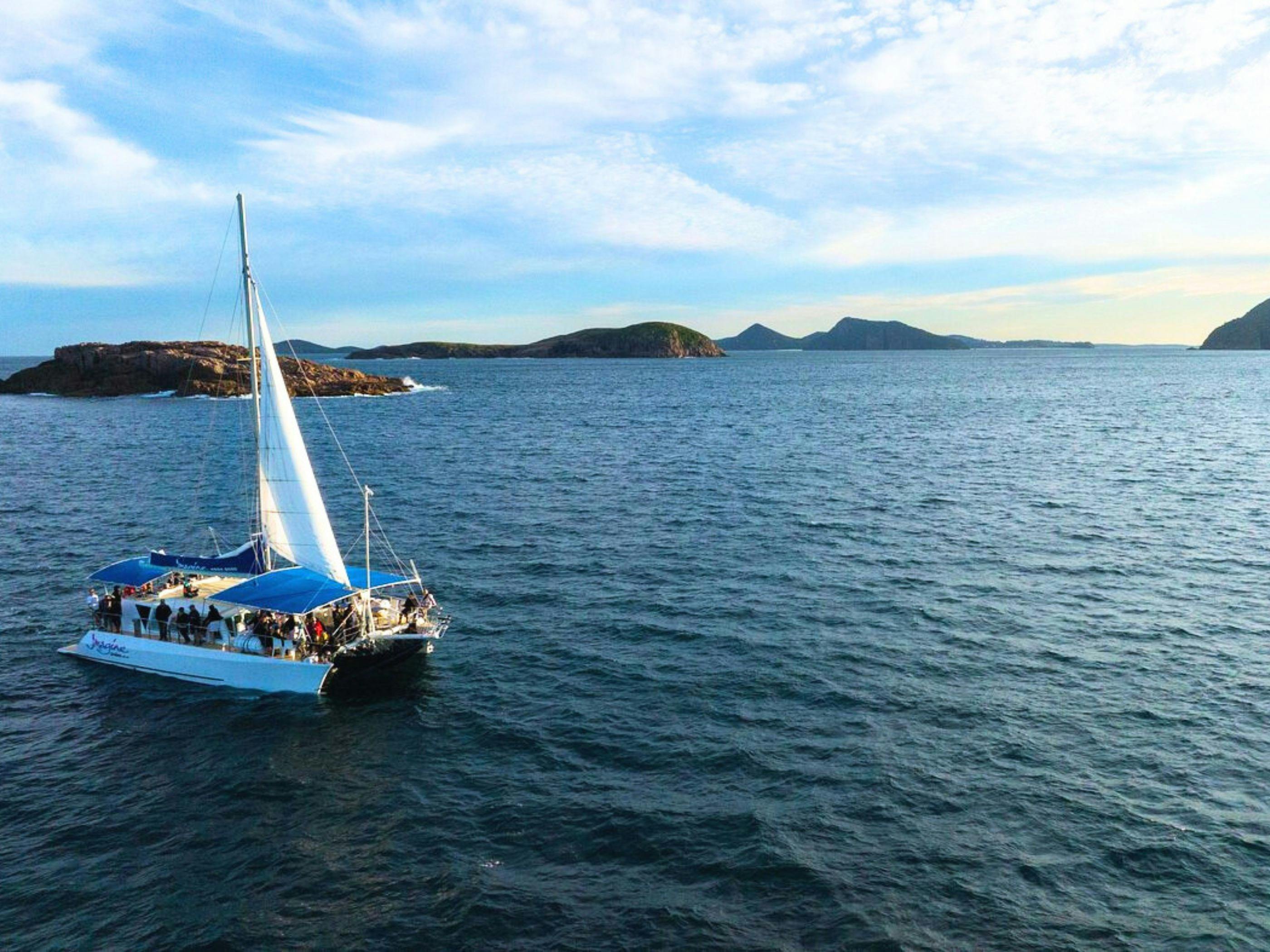 Sail on a catamaran
