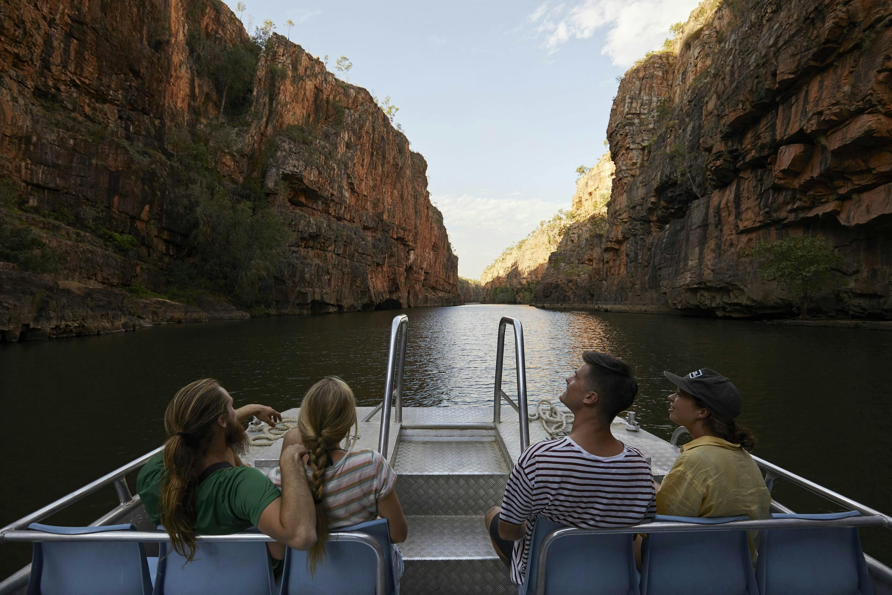 Group of friends on a Katherine Gorge Boat Cruise