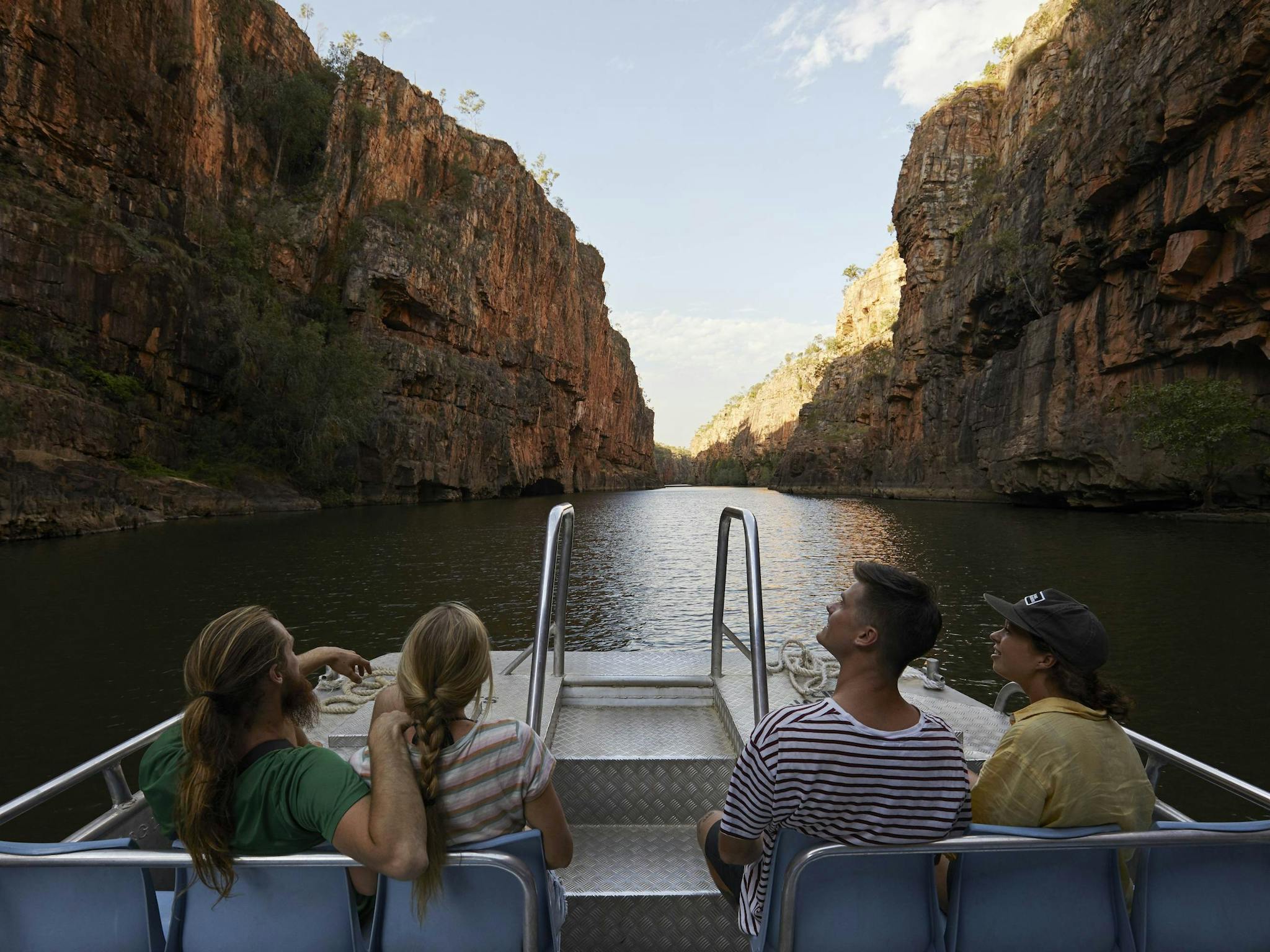 Group of friends on a Katherine Gorge Boat Cruise