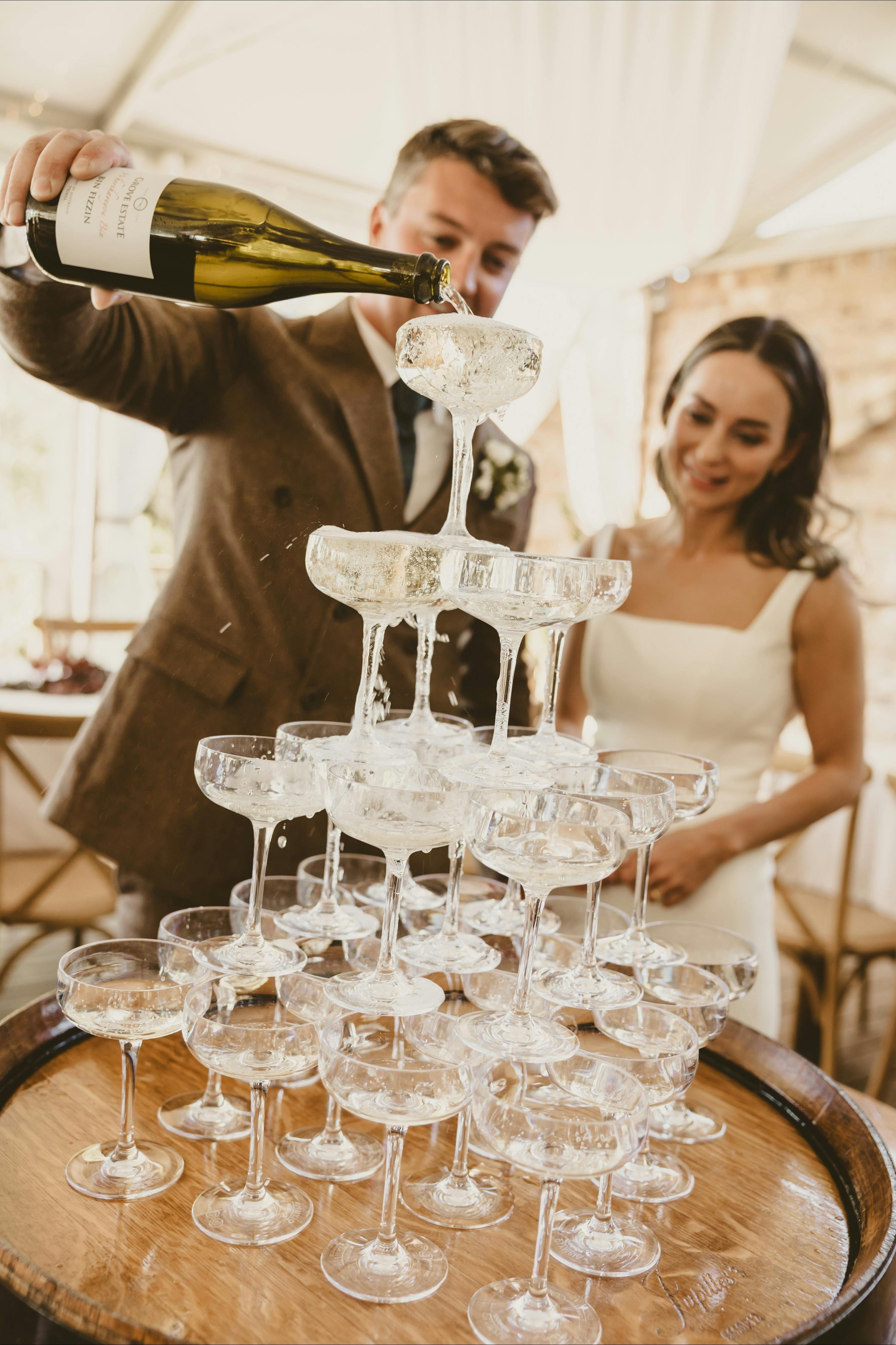 Sparkling wine tower