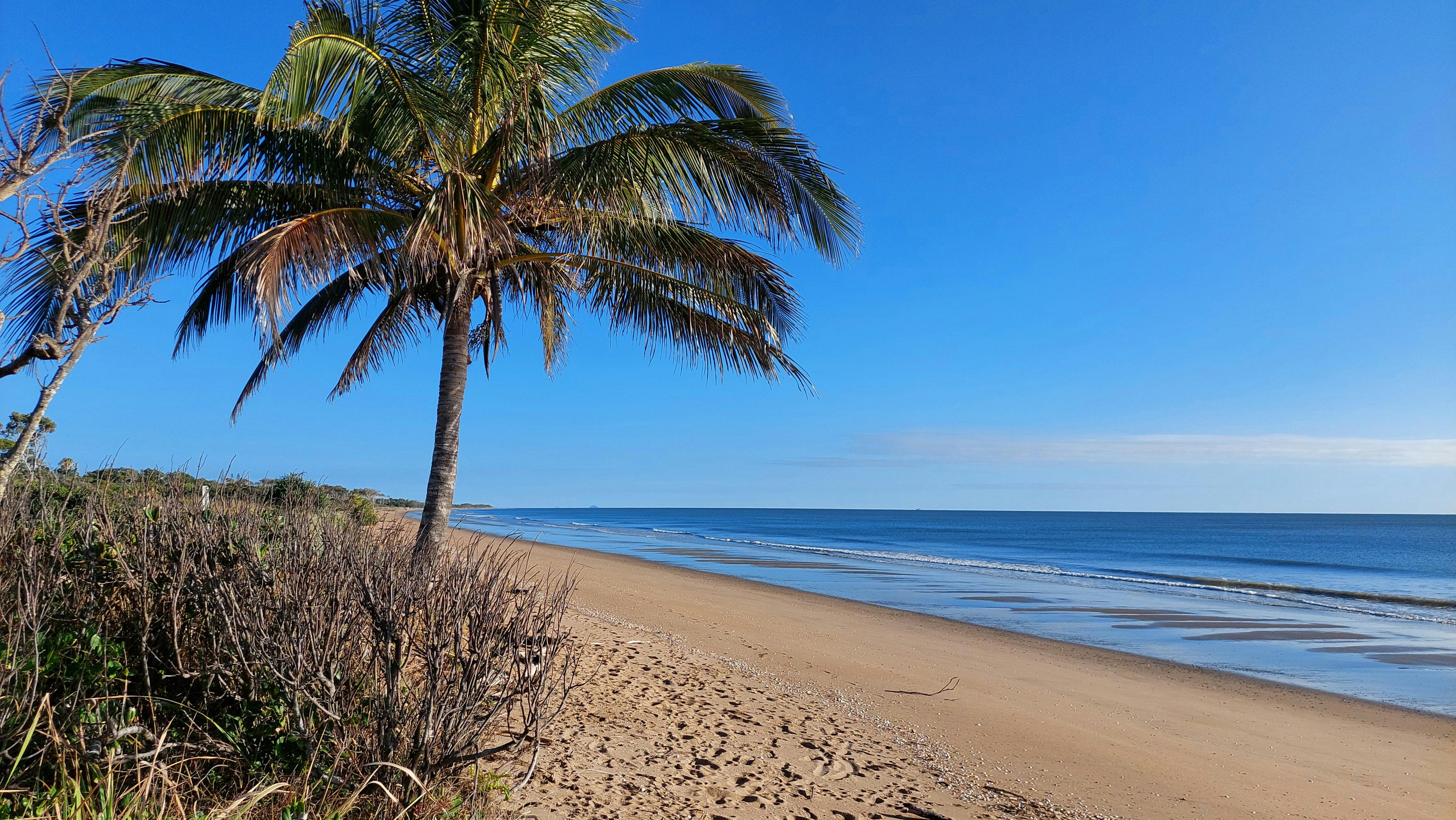 Visitors to Moore Park Beach can walk along 16 km of golden sand overlooking Wide Bay