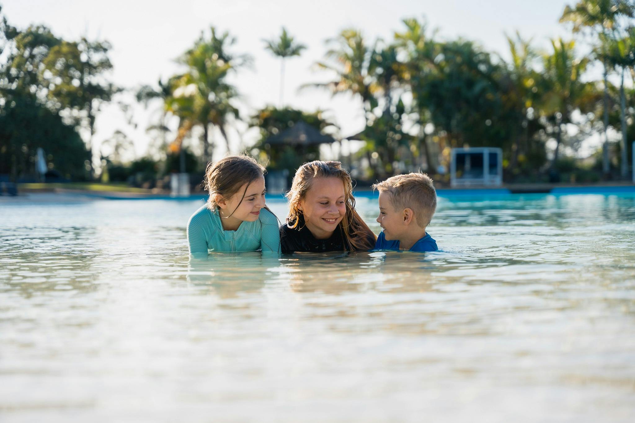 Swimming in the lagoon