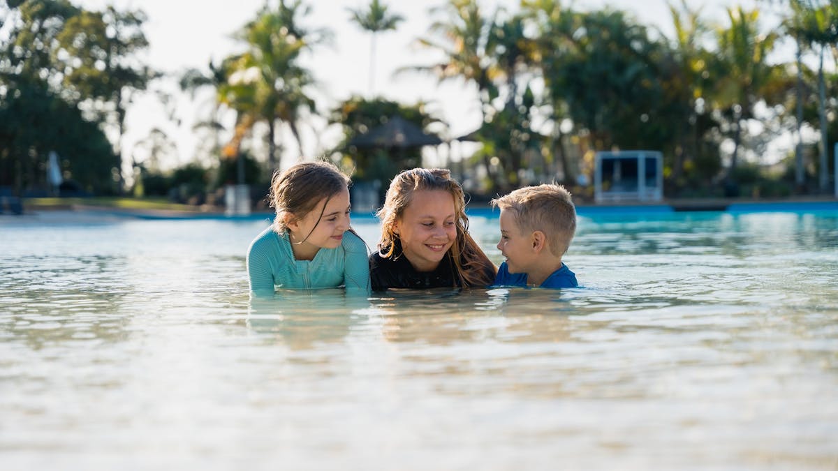 Swimming in the lagoon