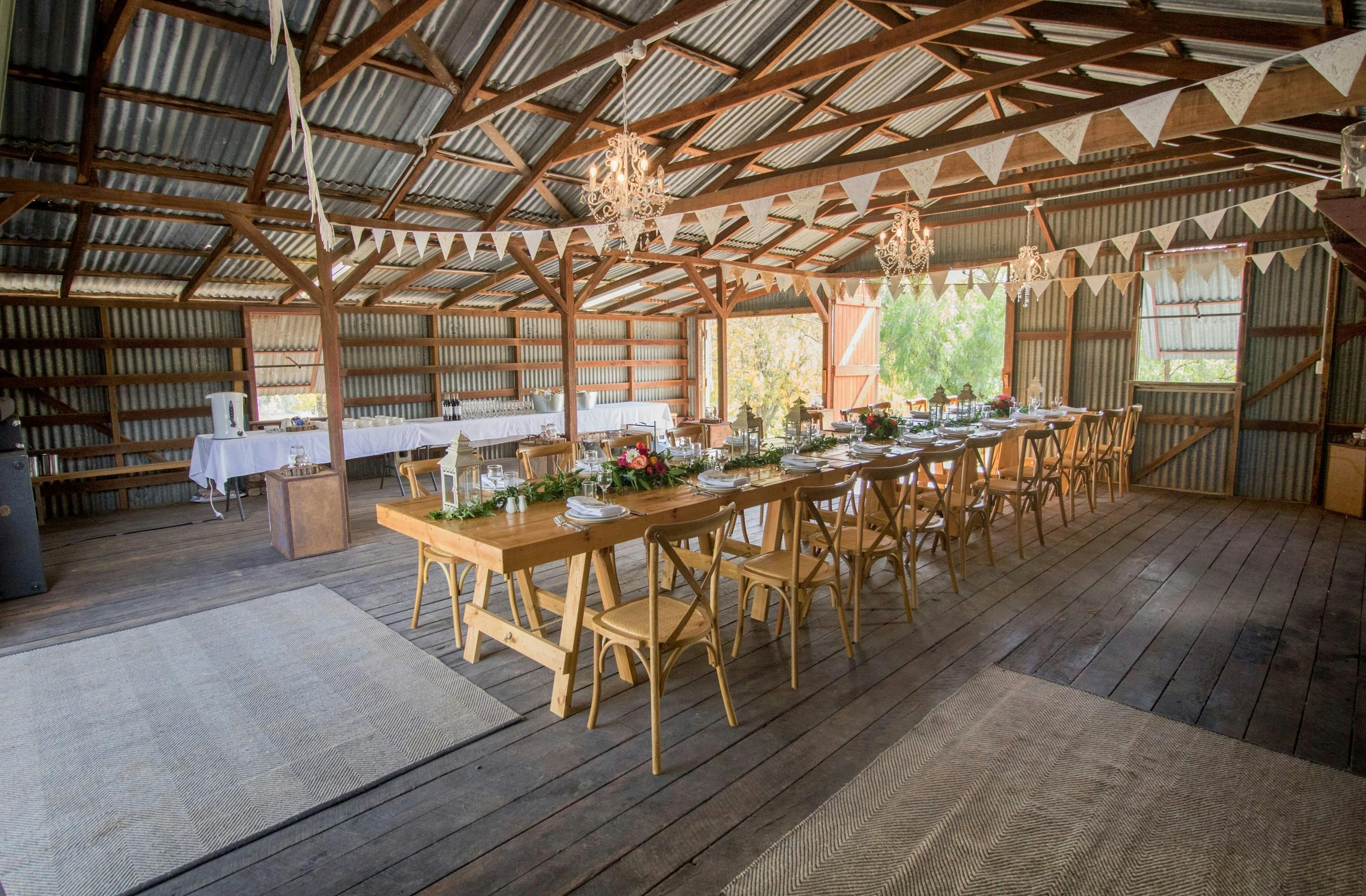 Inside Loveday Barn