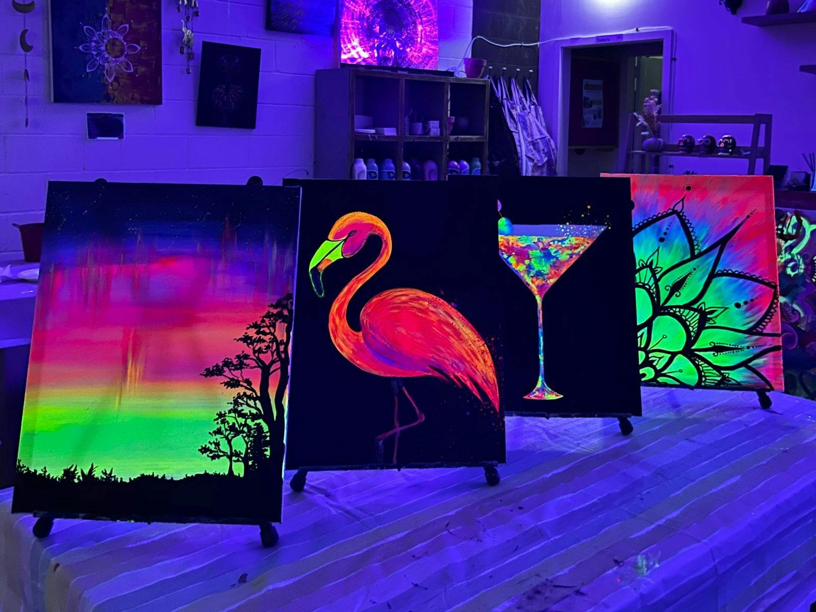 Paintelaide Neon Paint and sip