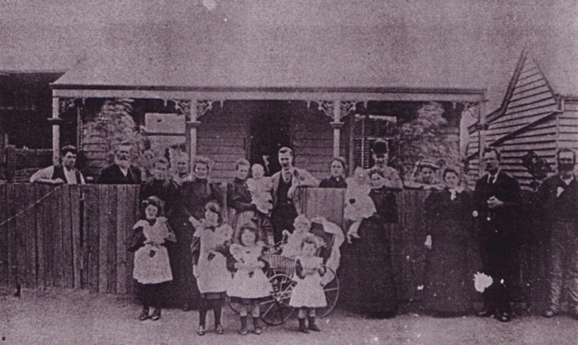 Richard Pope (second from left) and his extended family photographed in Broken Hill in the 1890s.