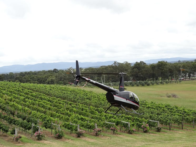 Hunter Valley Helicopters departing a winery