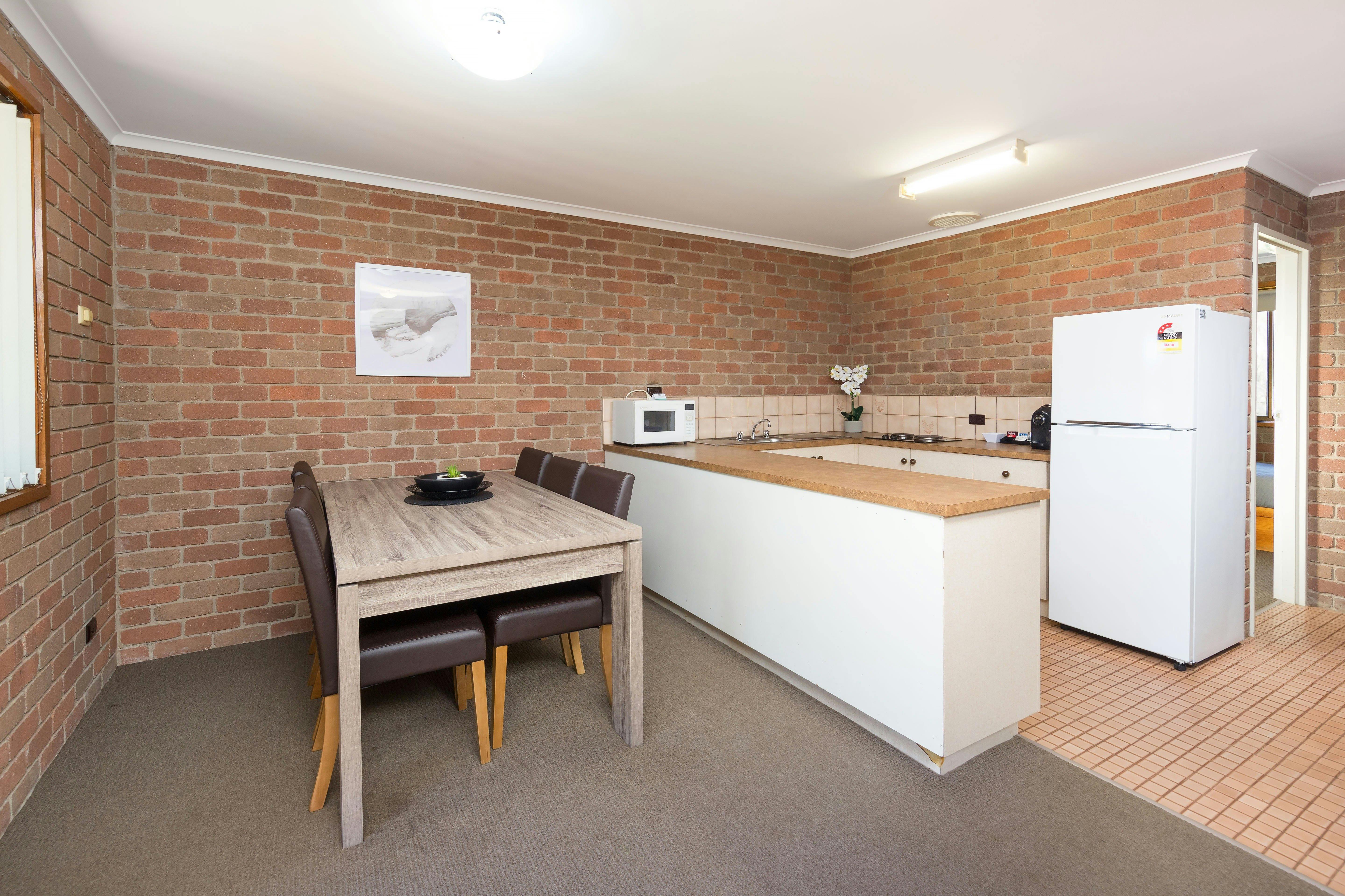 Fully equipped kitchens with full size fridge, microwave and cooking facilities.