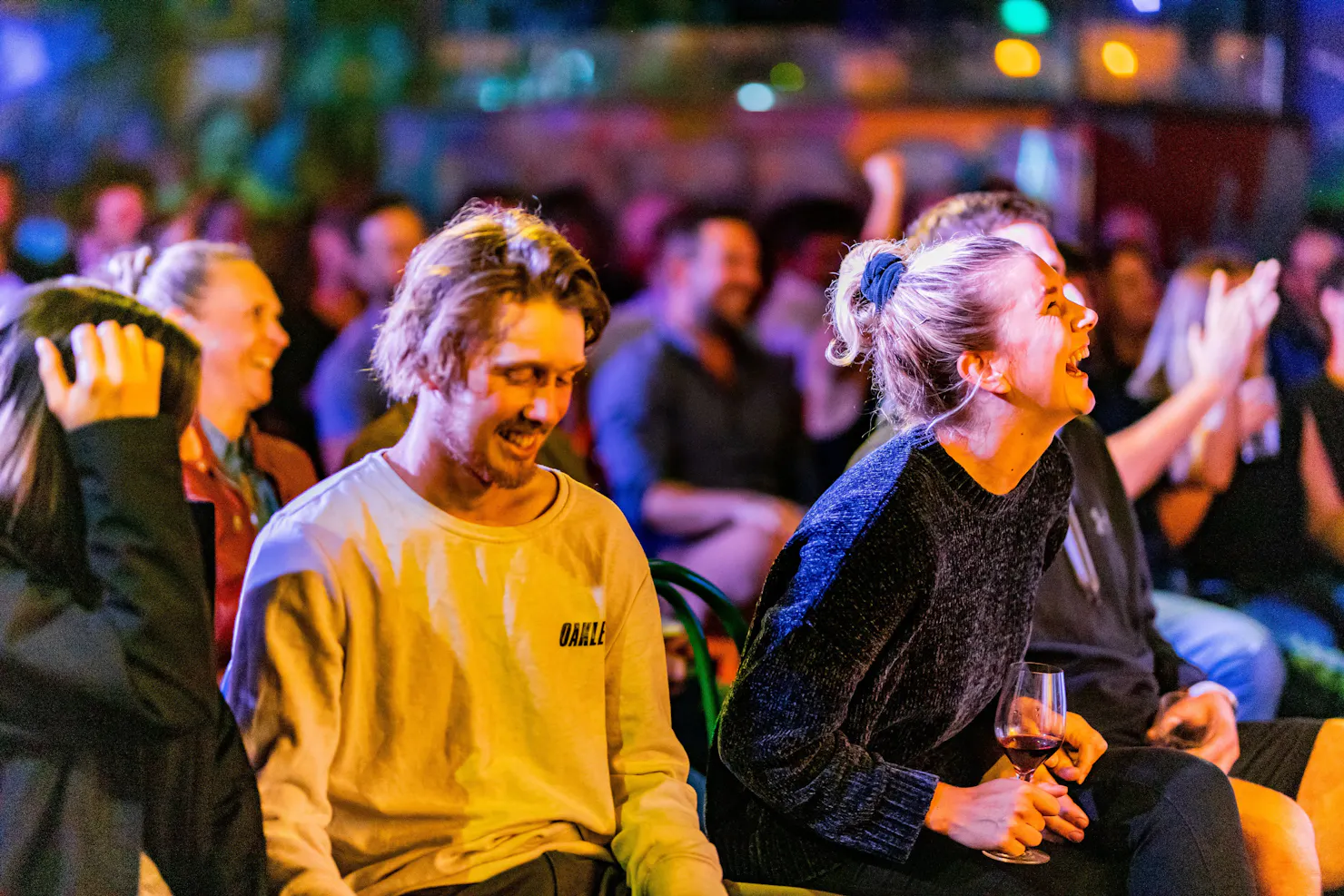 More people laughing, smiling and having a great time
