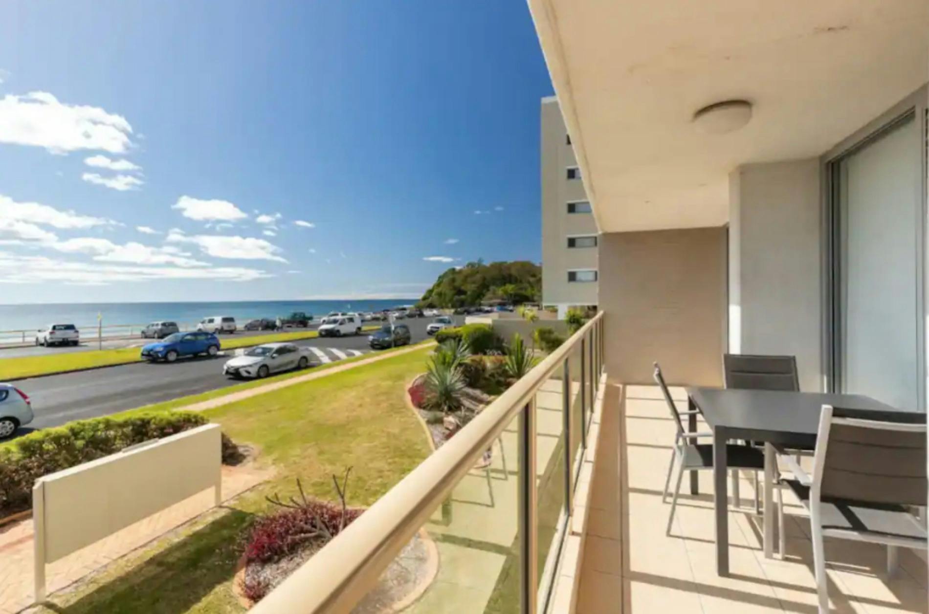 Balcony with beach views