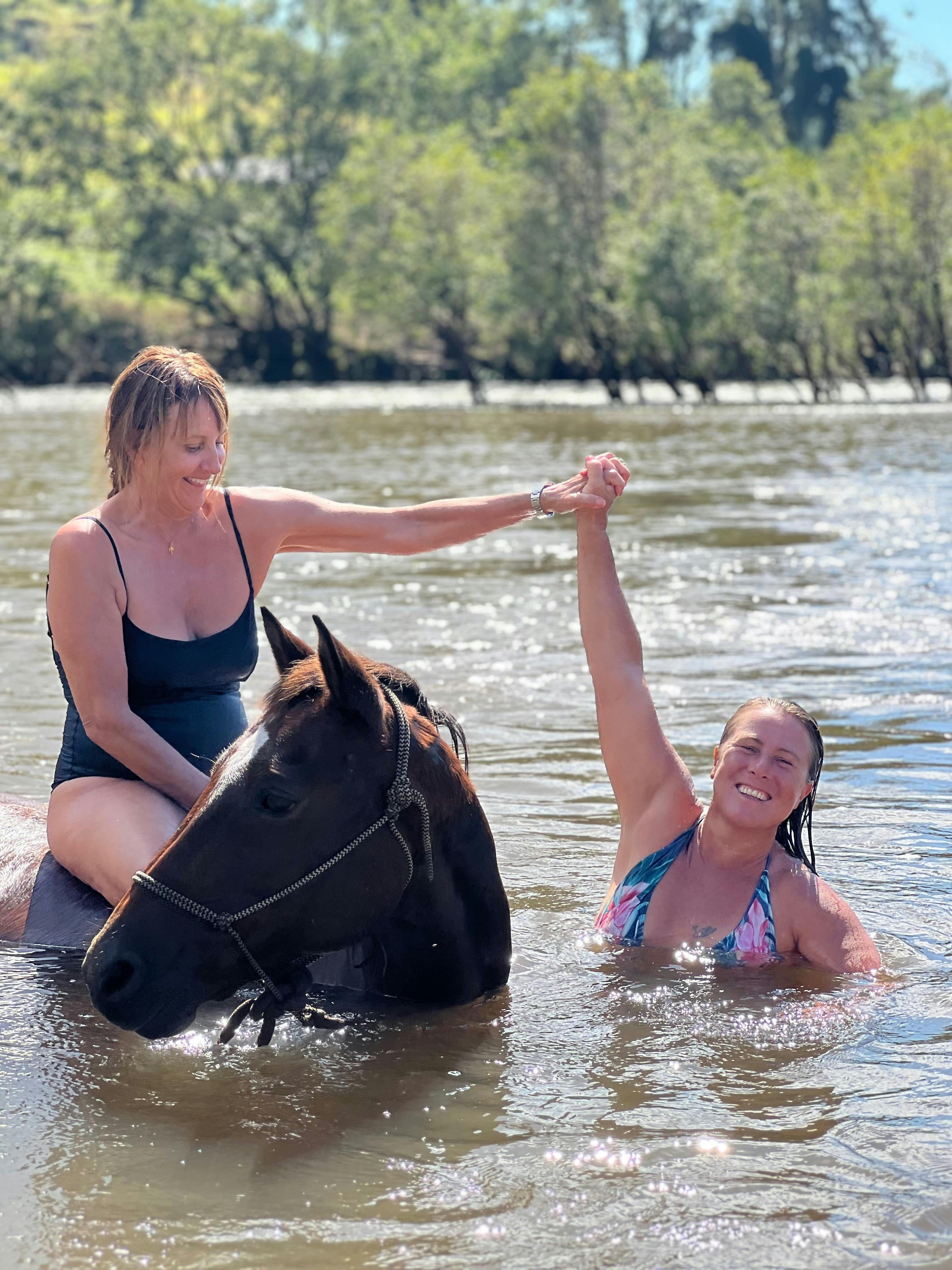 Swimming with the horses at The Ranch on Clarence