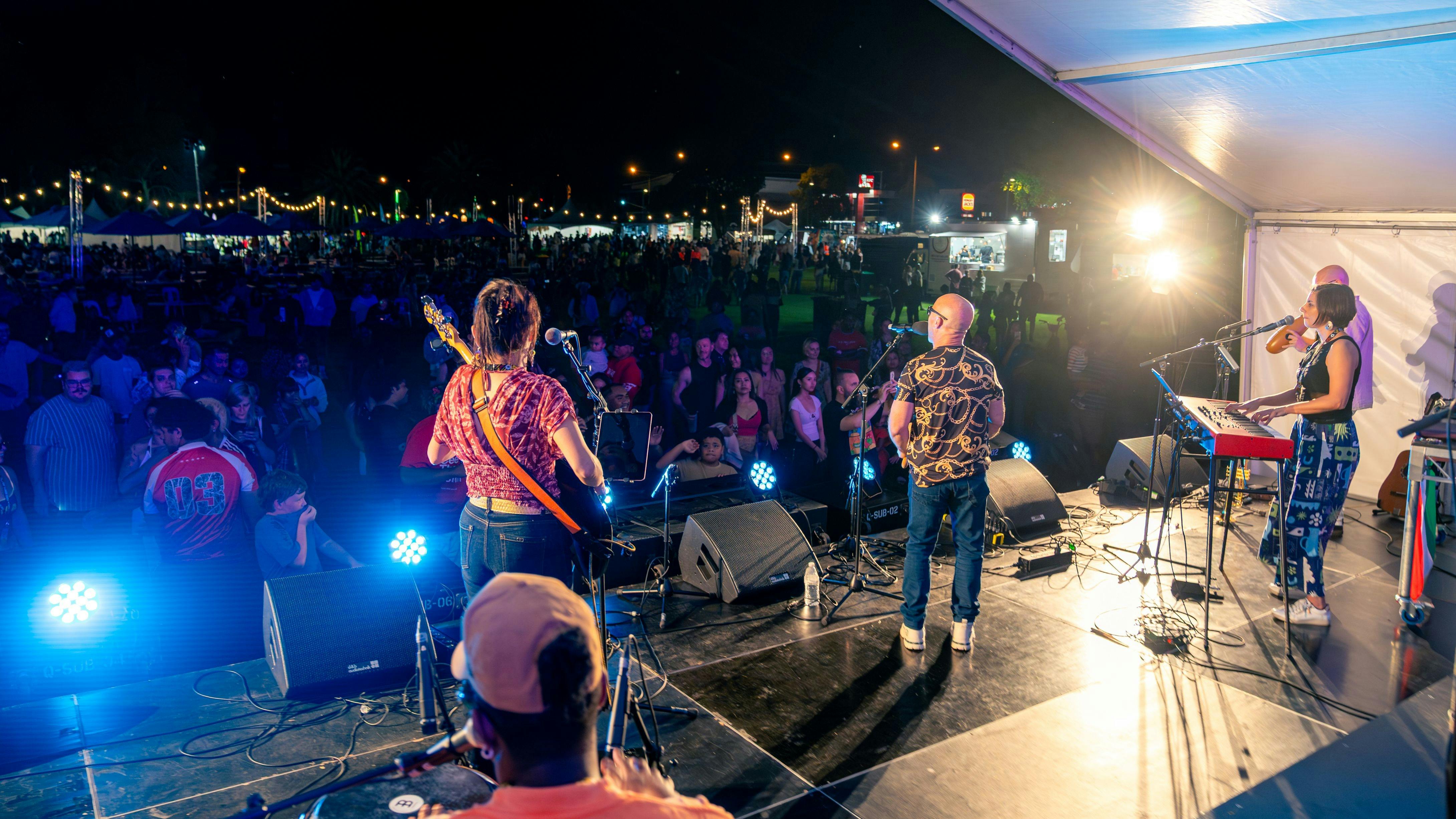 Evening performers on stage