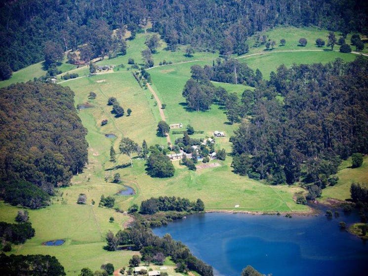 Clark Bay Cottages from above