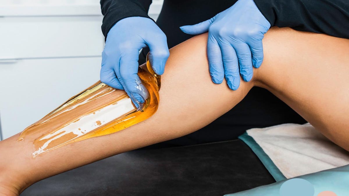 Sugaring hair removal on the legs
