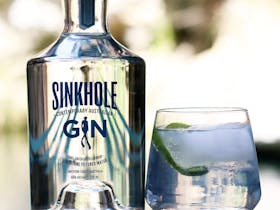 Sinkhole Gin - A bottle of crystal clear gin inspired by the sinkhole.