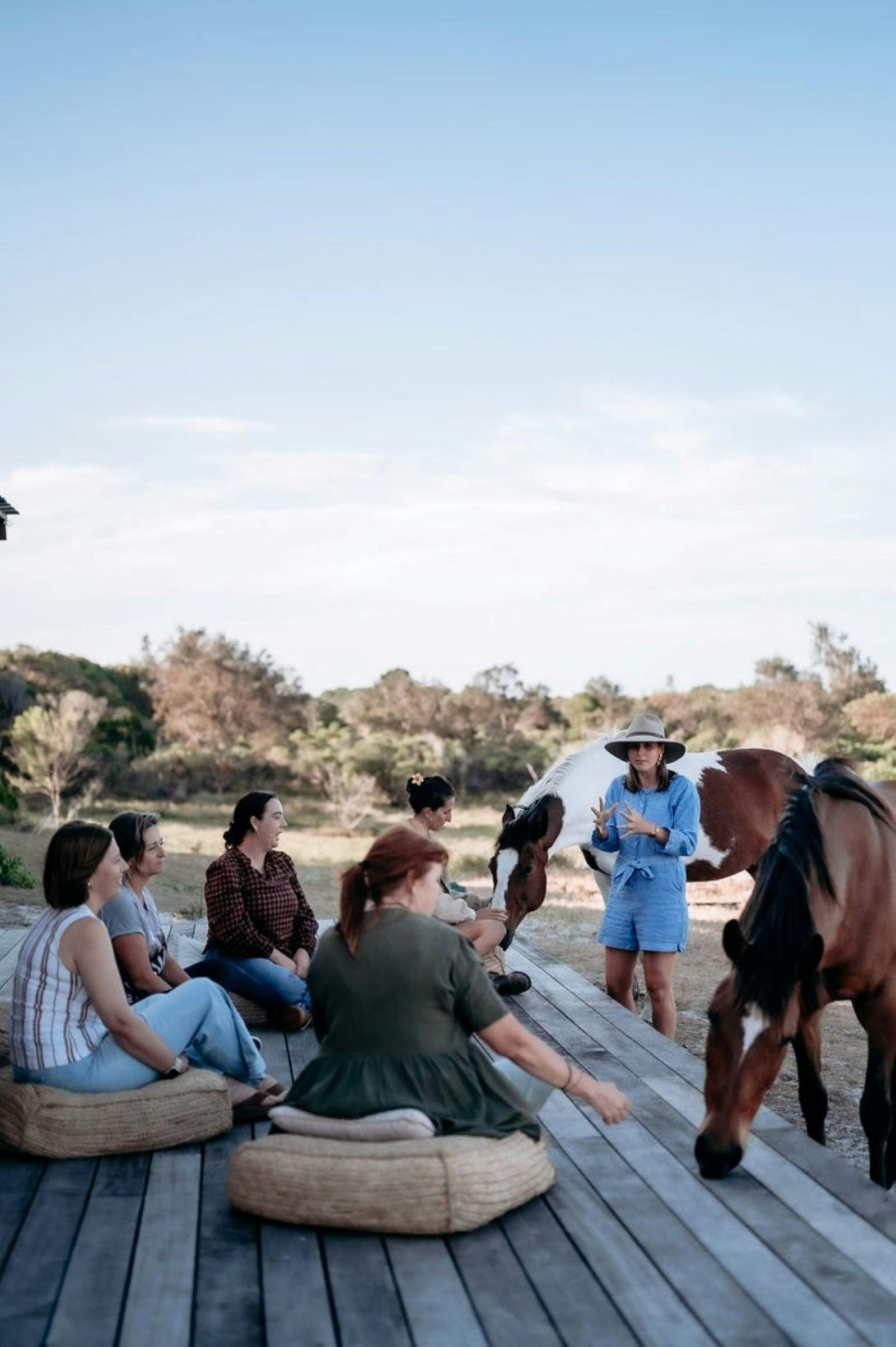 Ladies at horse retreat