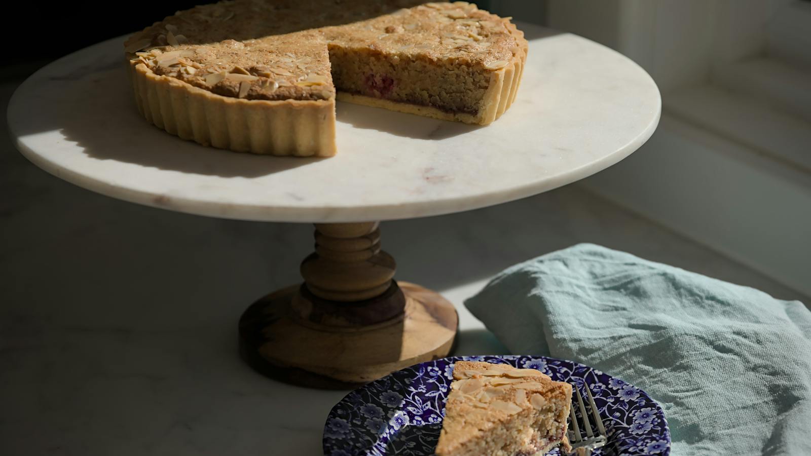 A frangipane tart, ready to share after a Florian Cottage cooking class.