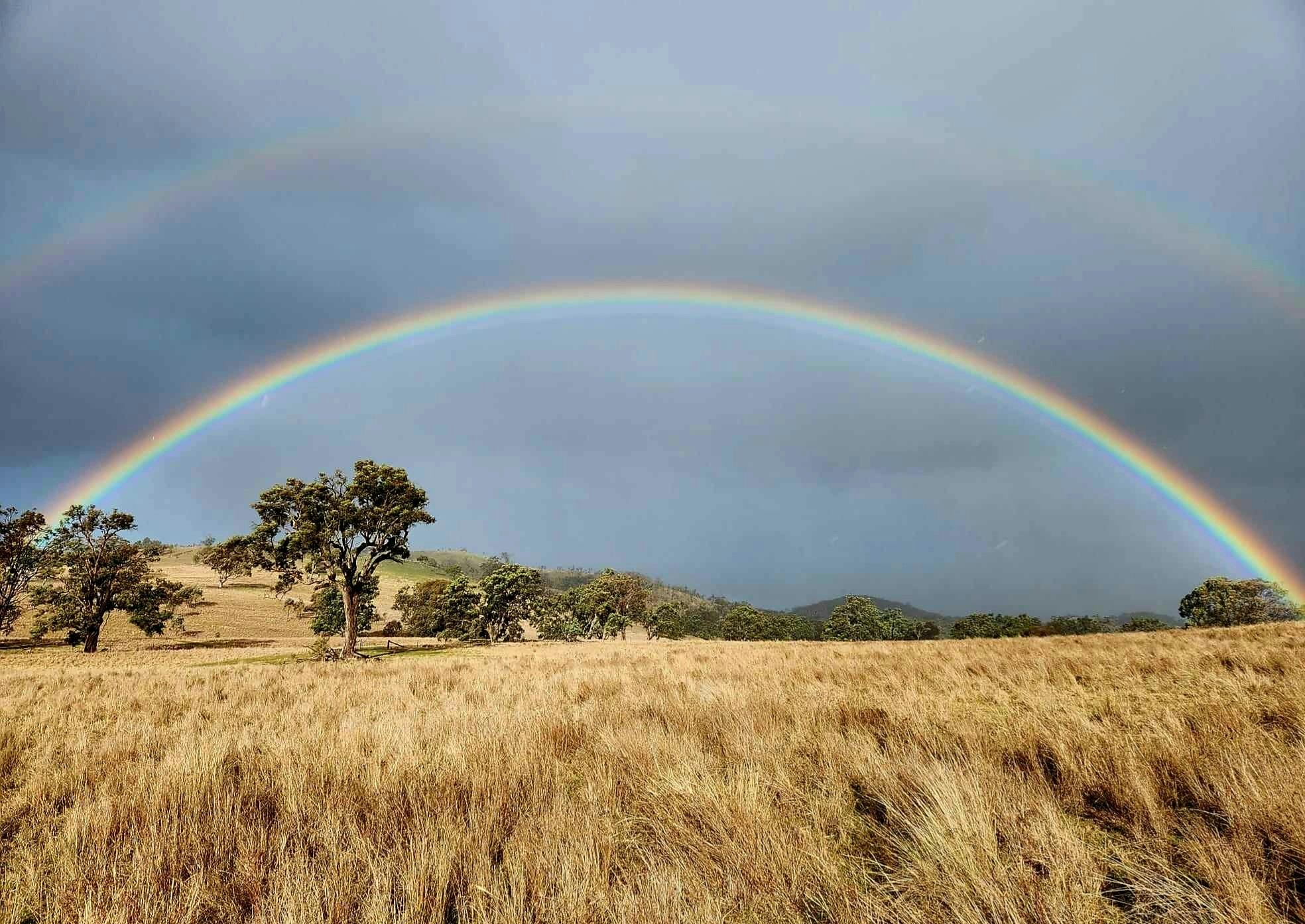 A rainbow shing over the beautiful  Mudgee Region countryside