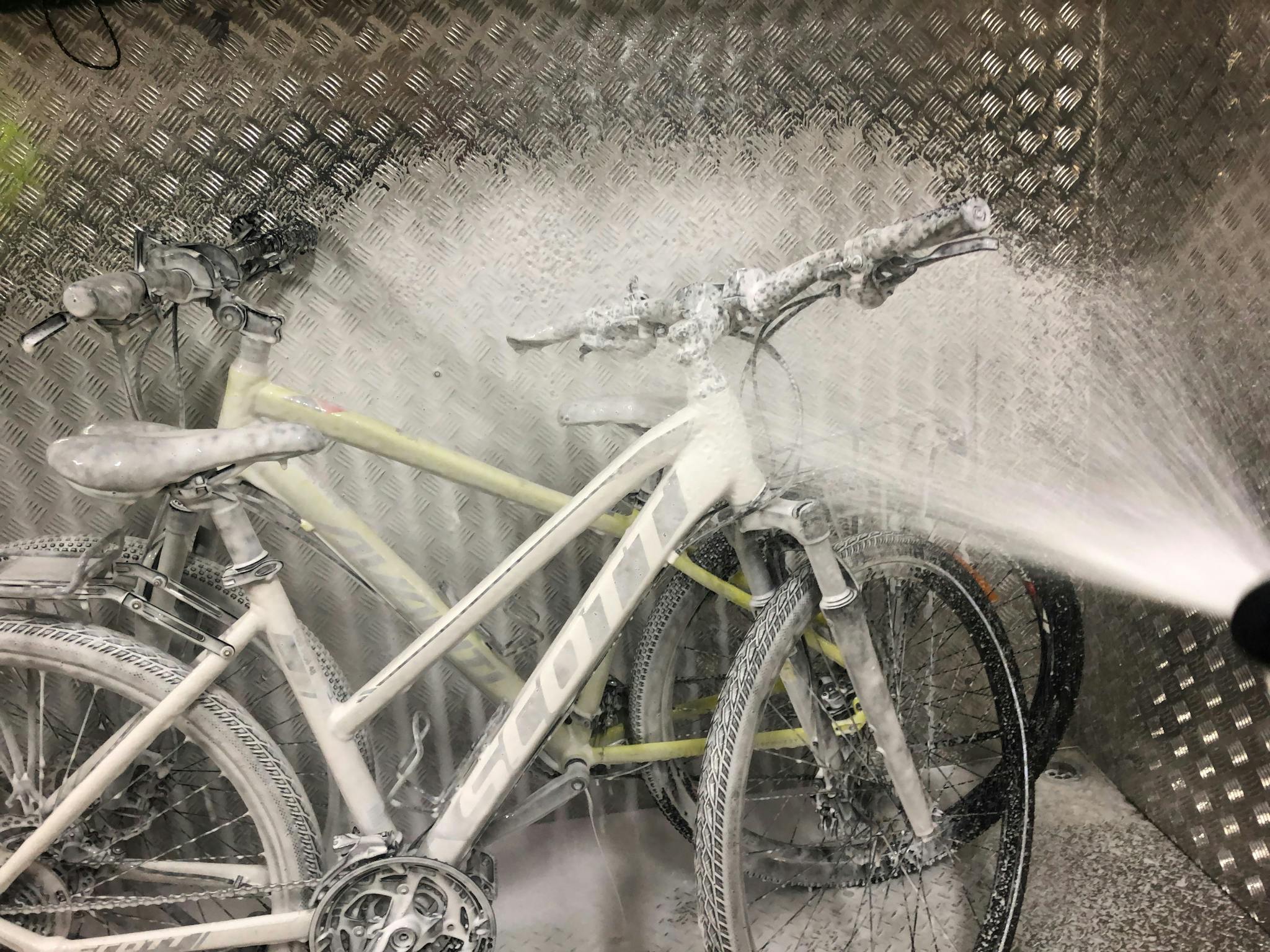 Covidsafe bike wash station