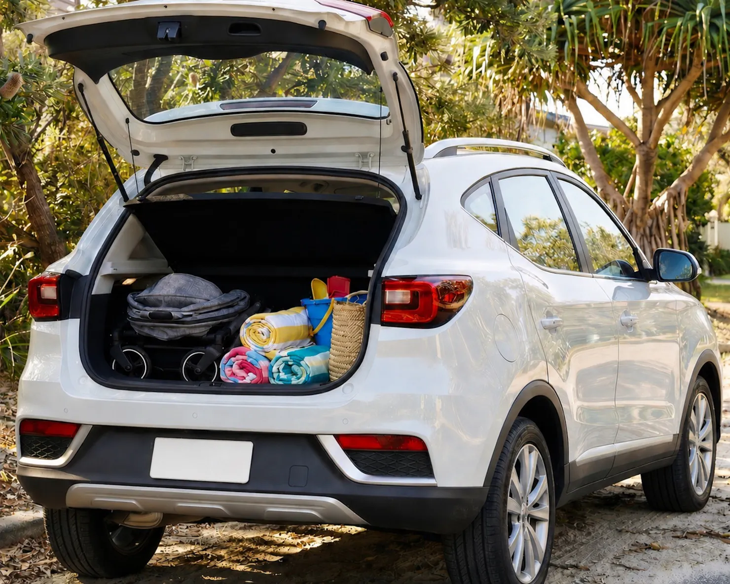 RentaCar Noosa SUV with boot space for a pram and beach gear