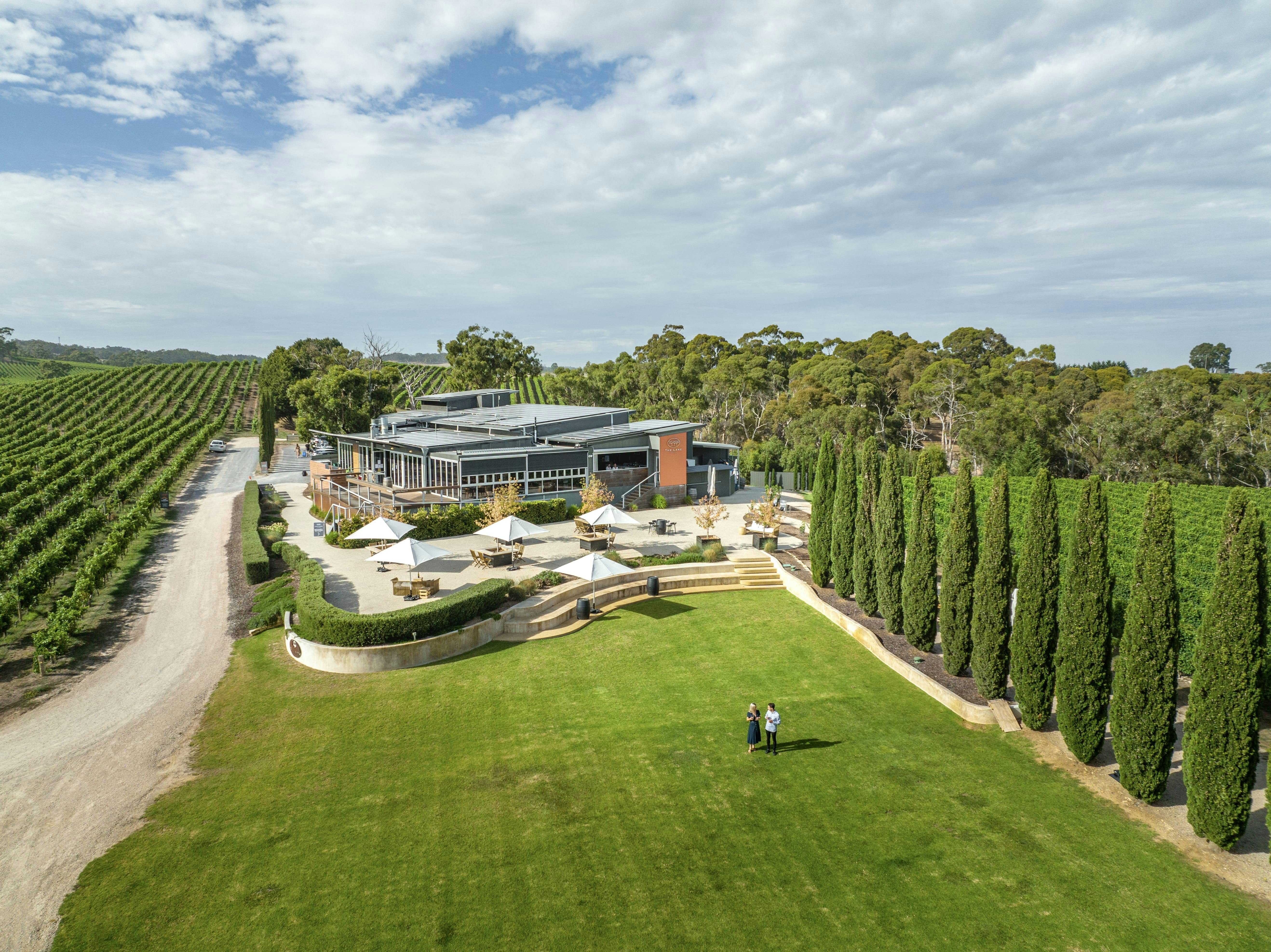 Aerial view of The Lane Vineyard Cellardor and Restuarant