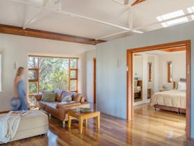Living and bedroom area of an Eco-Villa