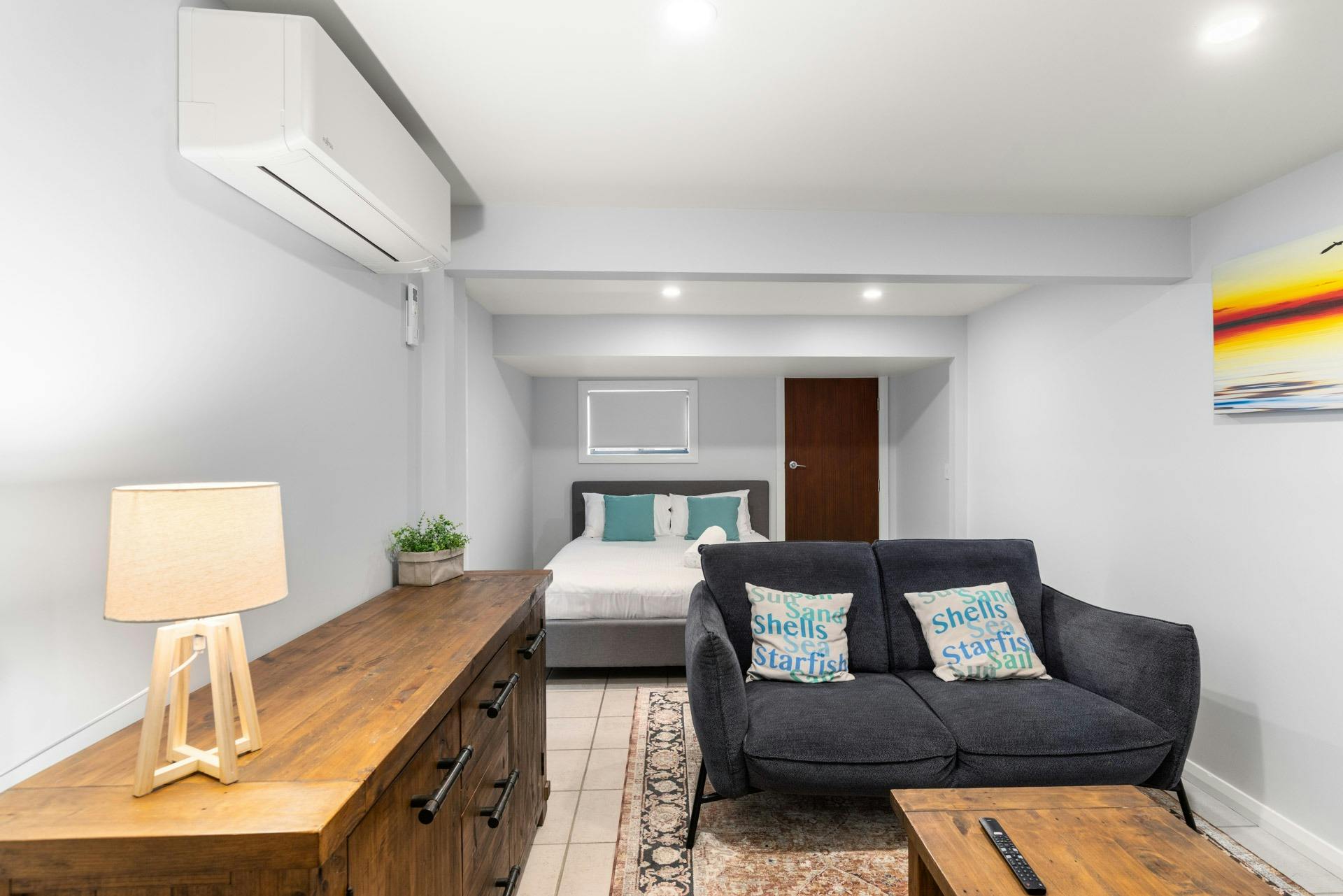 Queen bedroom with ensuite and living area