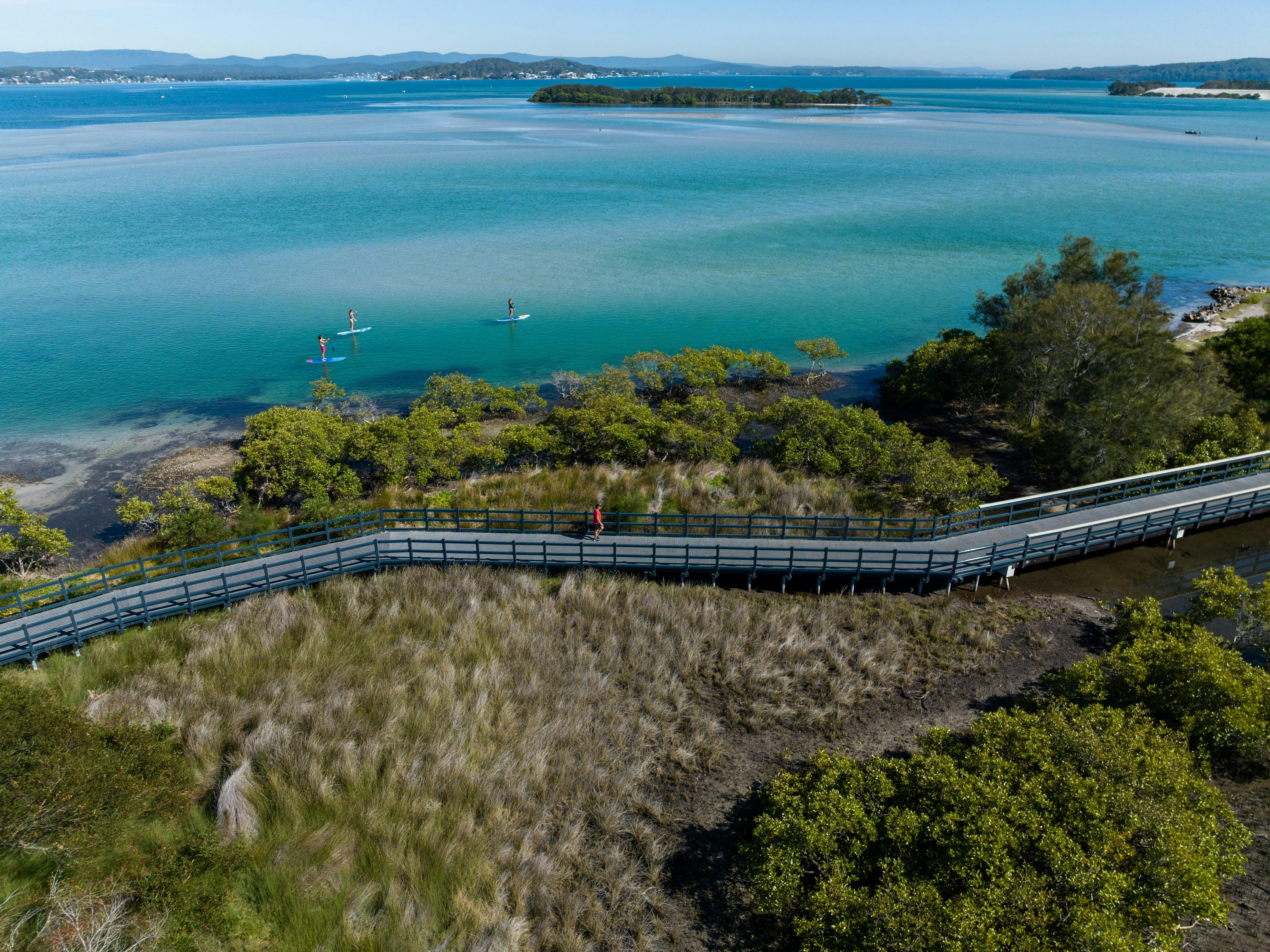 Arial shot Pirrita Island Boardwalk
