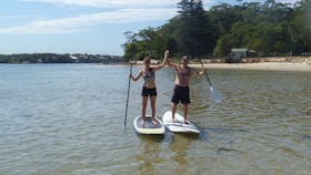 Having fun stand up paddle boarding in Bundeena