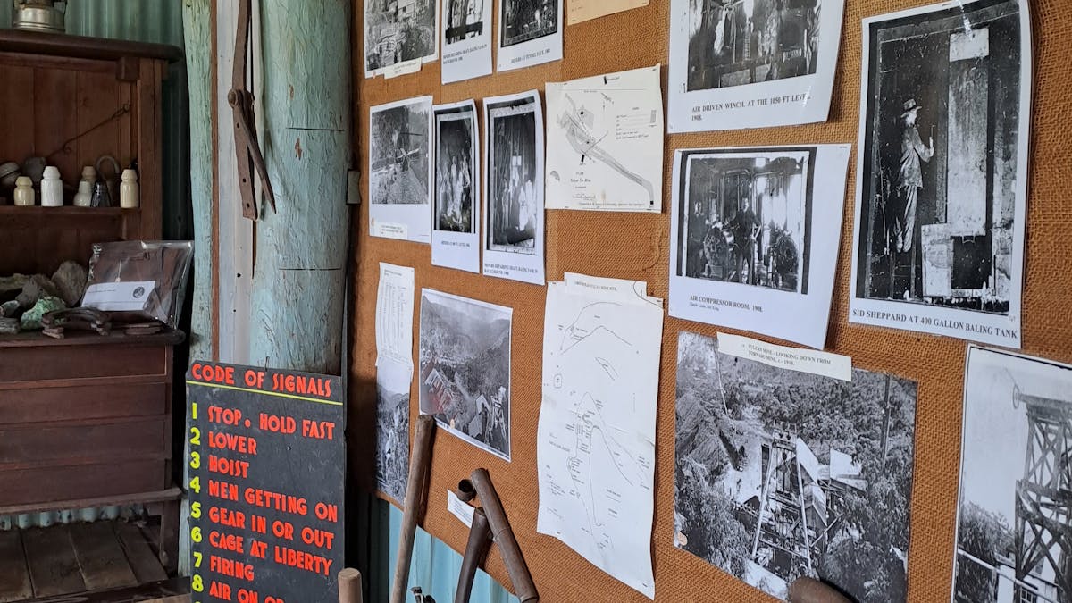 display wall of black and white photographs