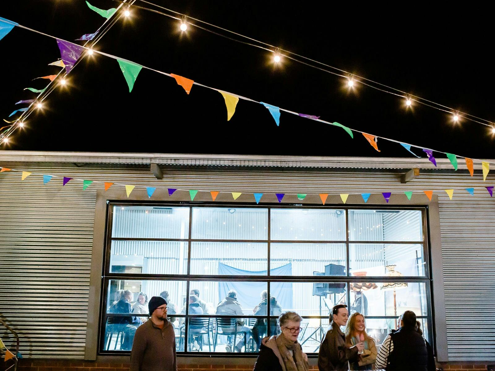 The view outside the exhibition space