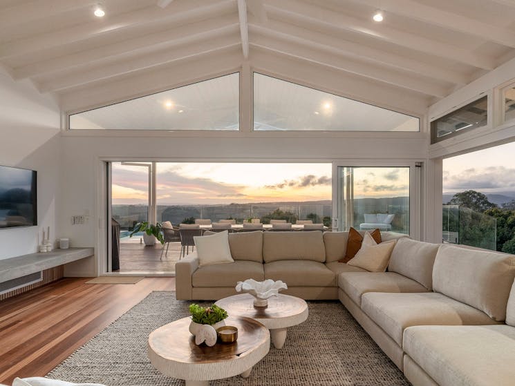 Miren Estate - Byron Bay - Living Room at Sunset b