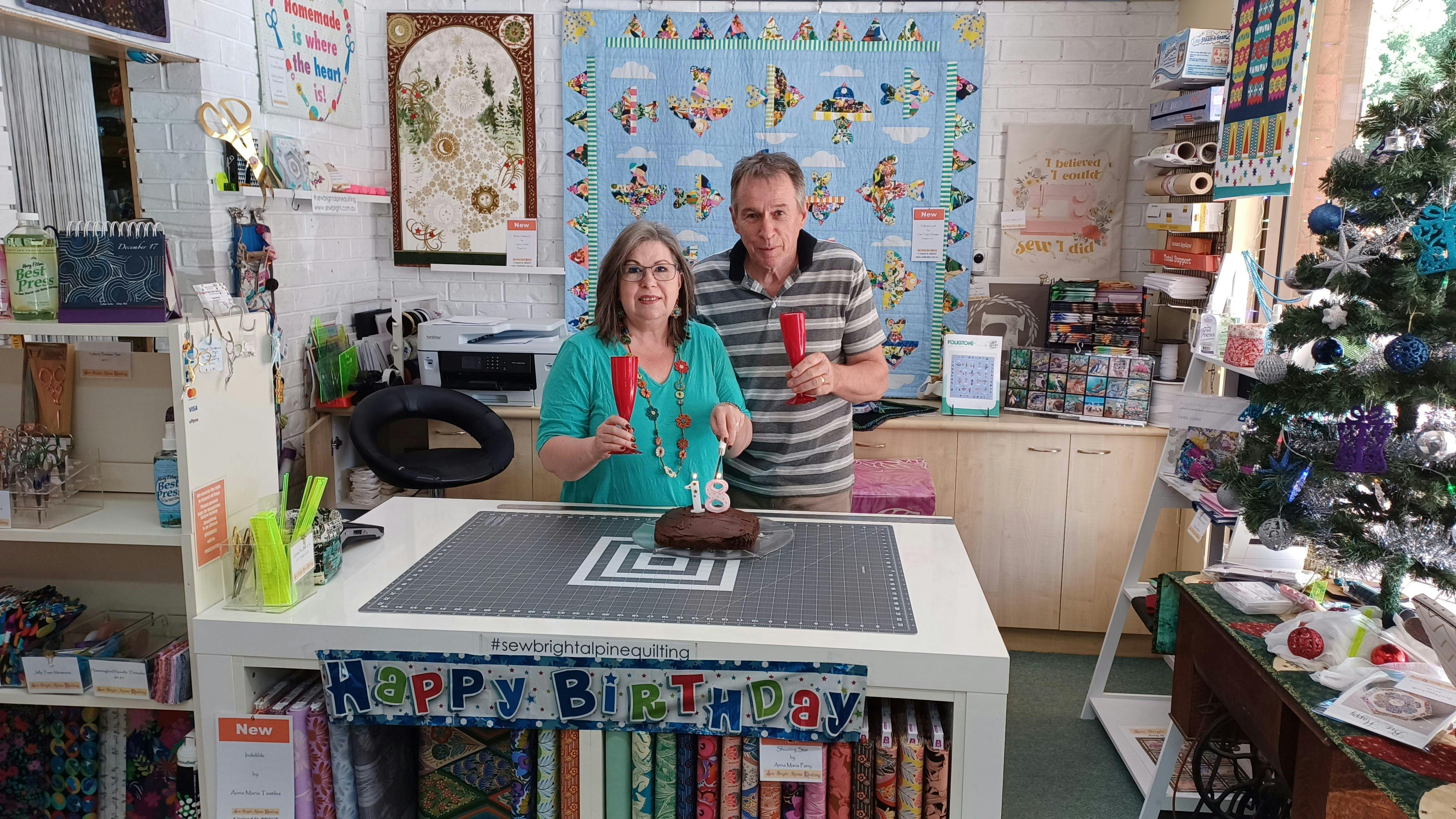 18th Birthday celebrations at Sew Bright Alpine Quilting