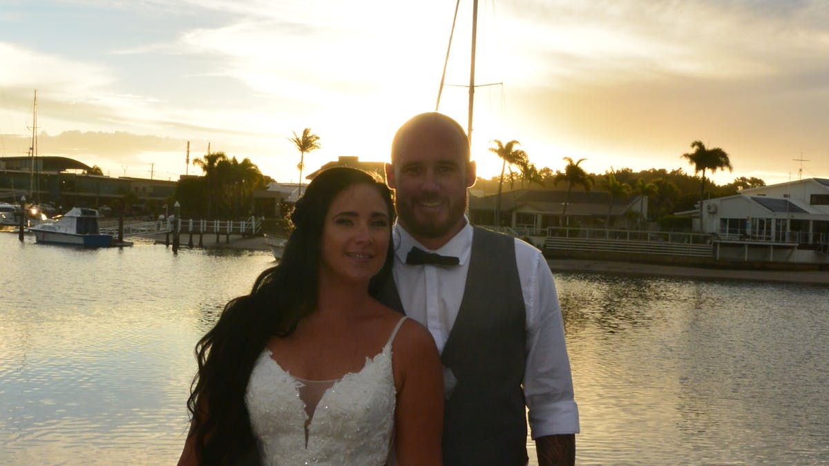 Sunset wedding in Mooloolaba on the Sunshine Coast, Qld.