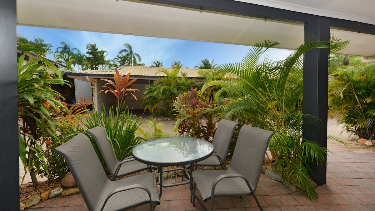 Patio in garden setting