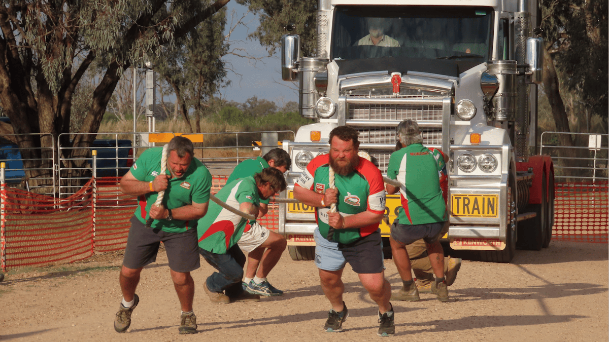 Local blokes give it their all.