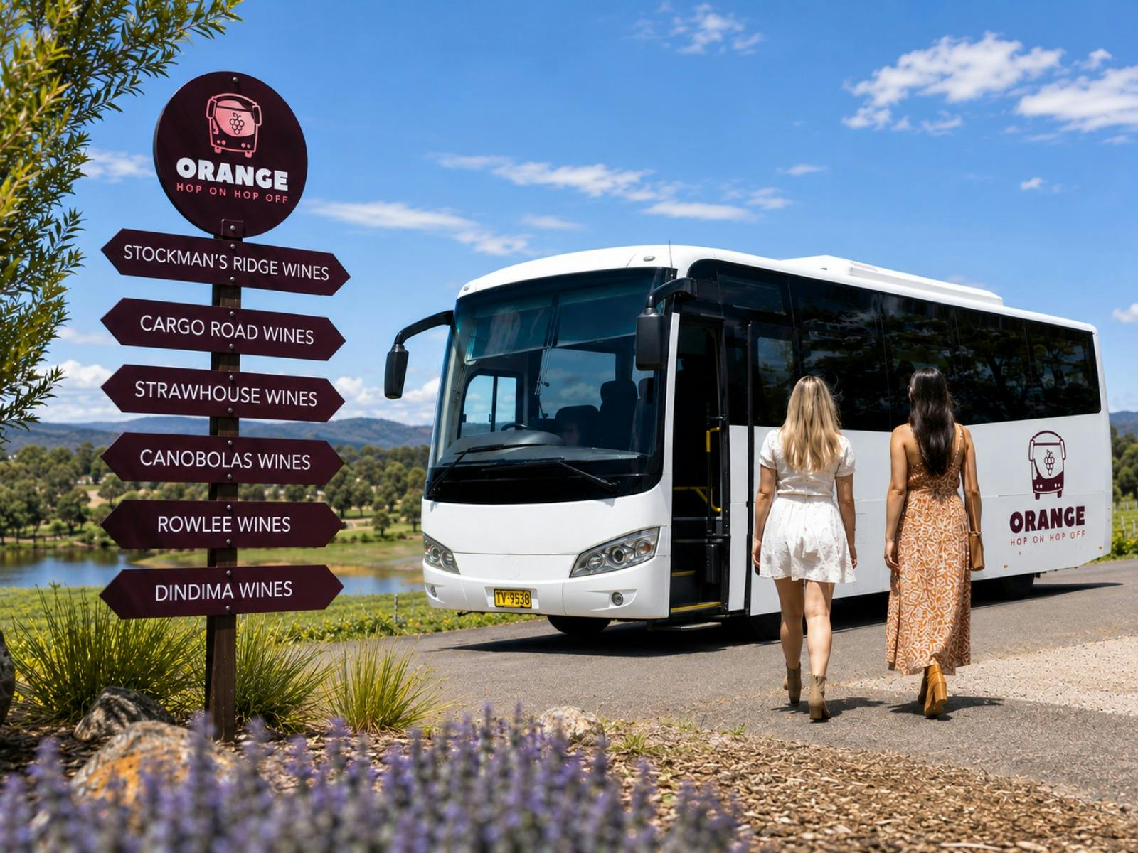 Orange Hop on Hop Off Wine Bus