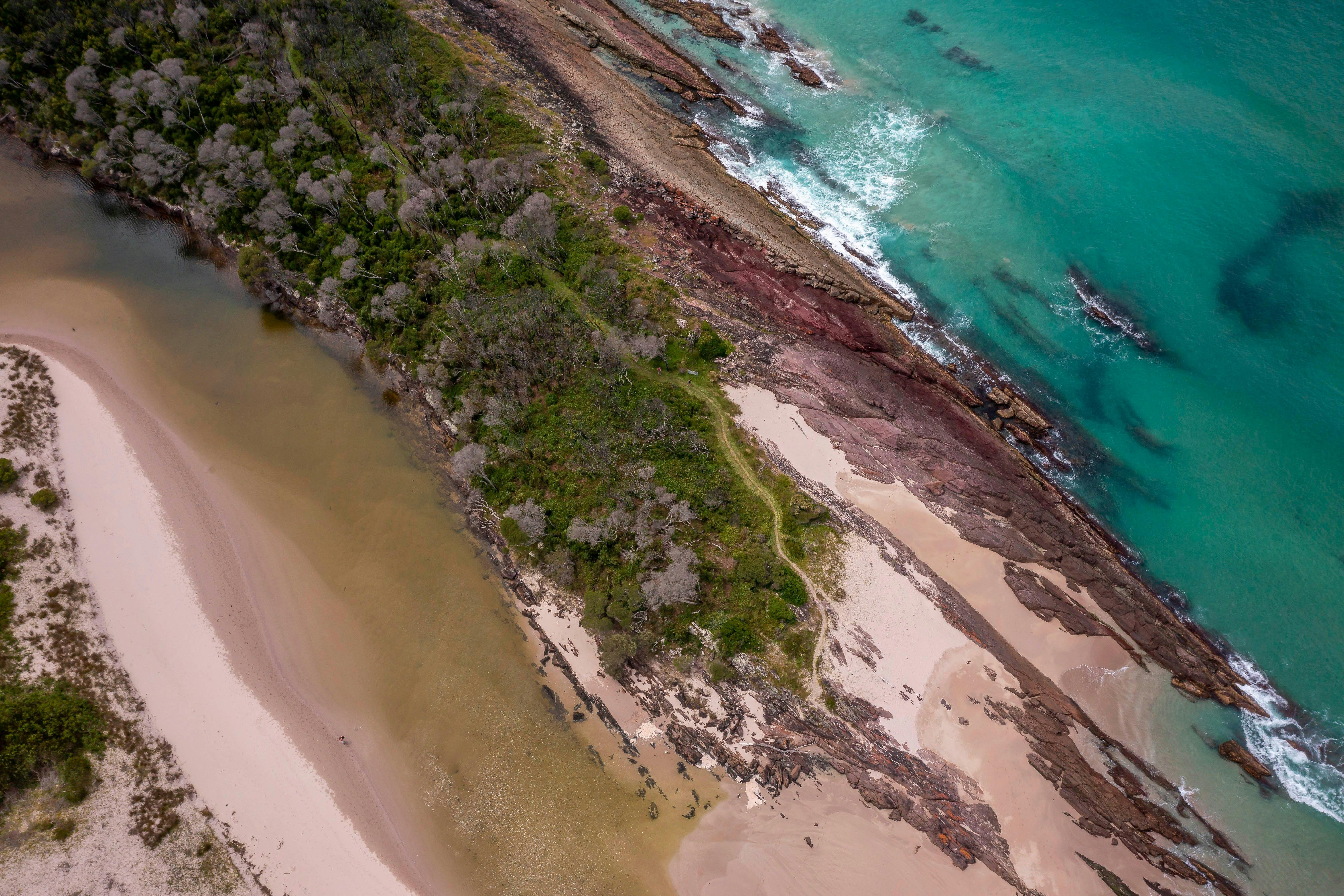 Aerial view of coastline