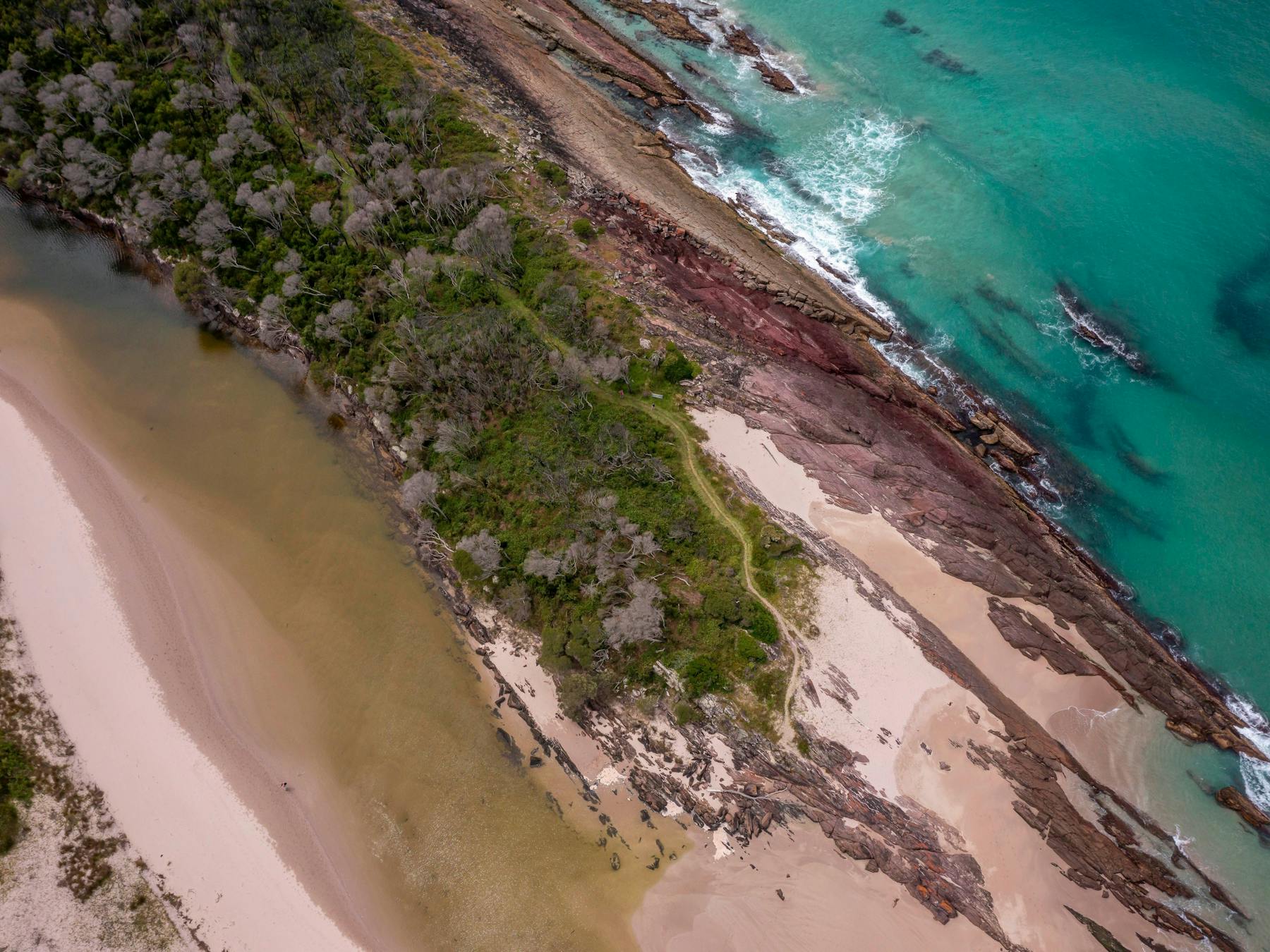 Aerial view of coastline