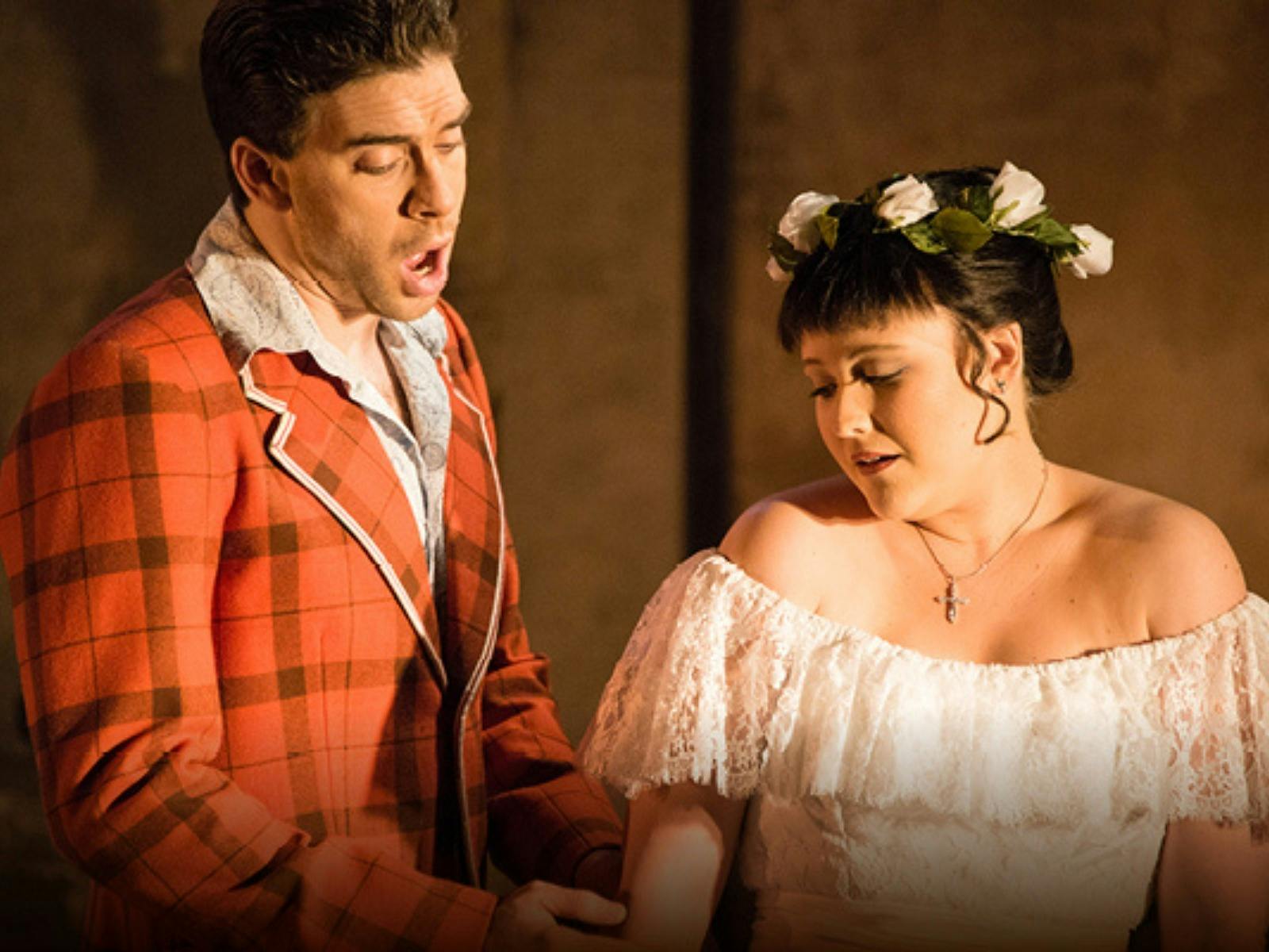 Don Giovanni actors singing.